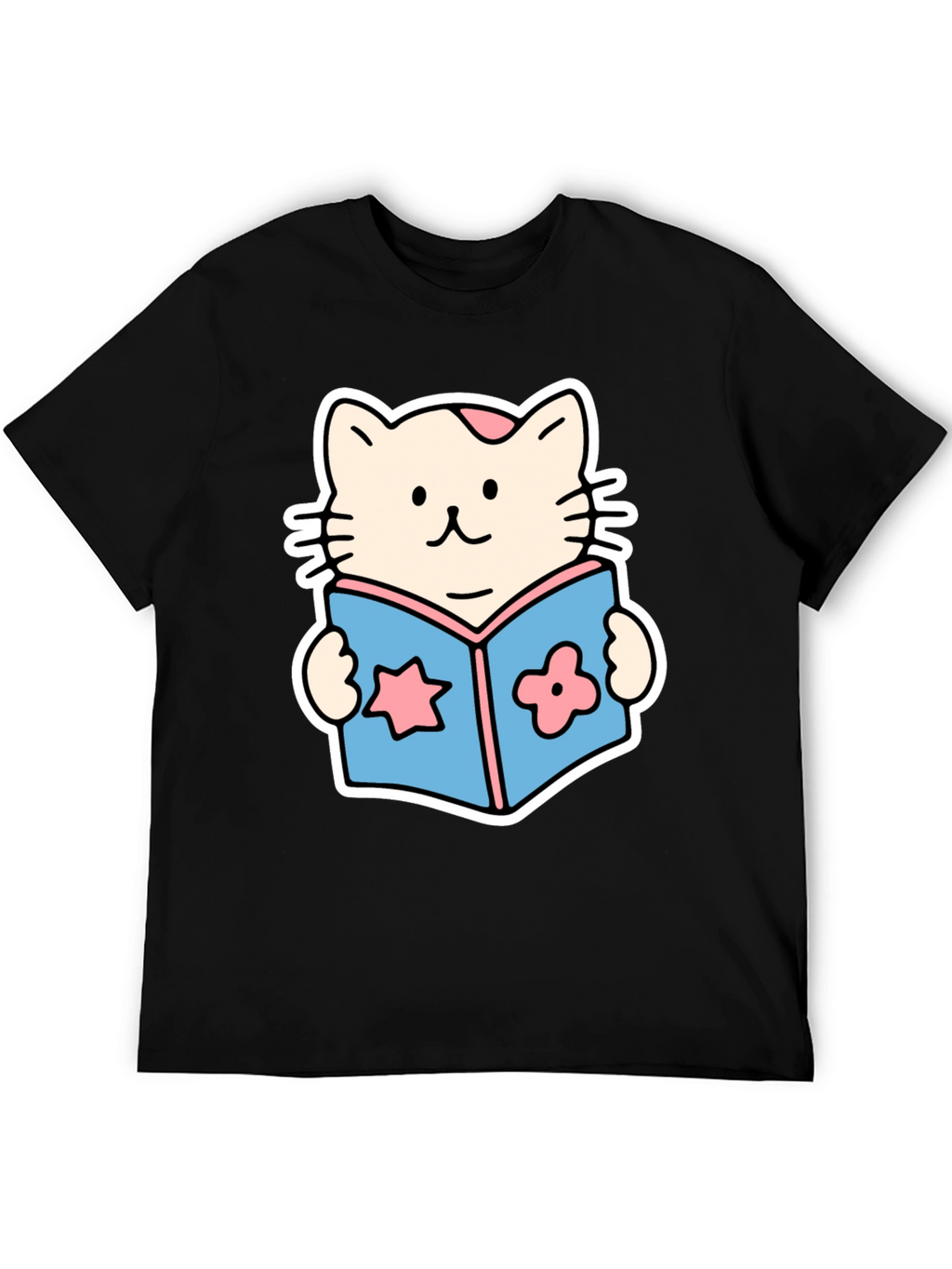 Cute Cat Reading Book T-Shirt