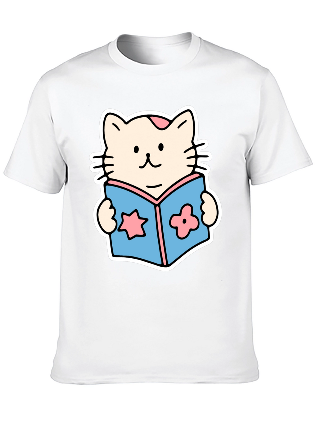 Cute Cat Reading Book T-Shirt