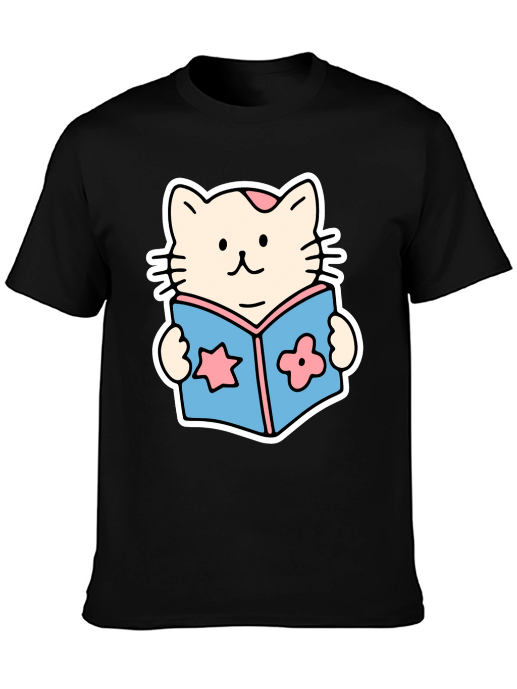 Cute Cat Reading Book T-Shirt