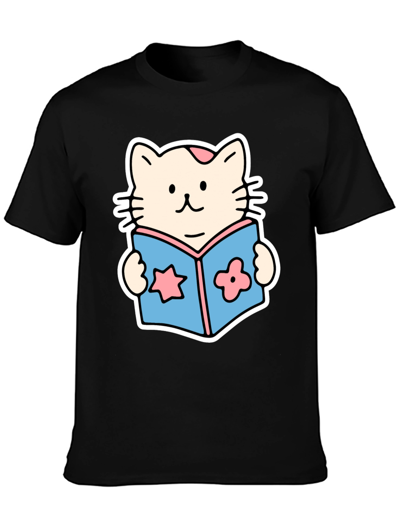 Cute Cat Reading Book T-Shirt