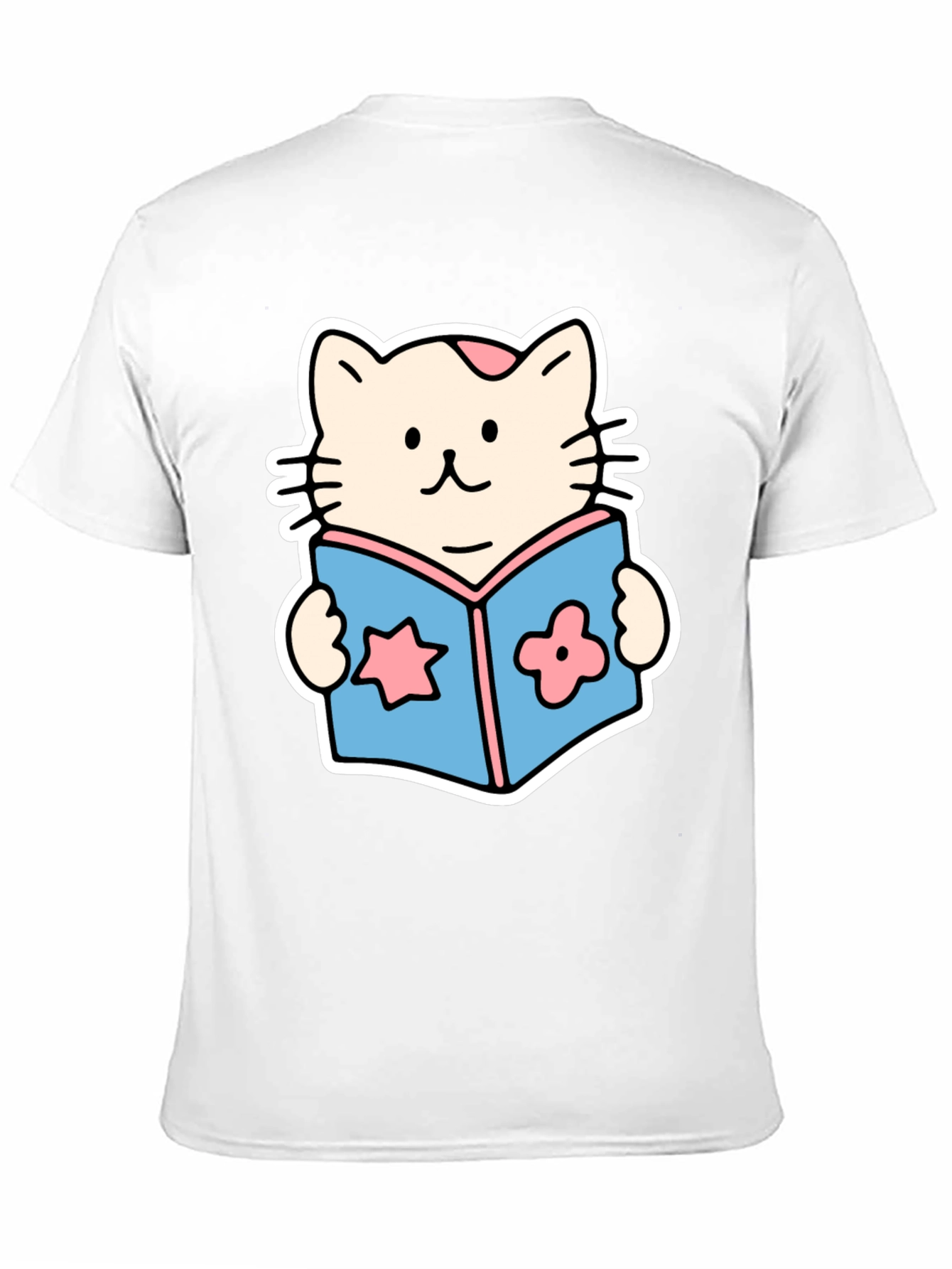 Cute Cat Reading Book T-Shirt