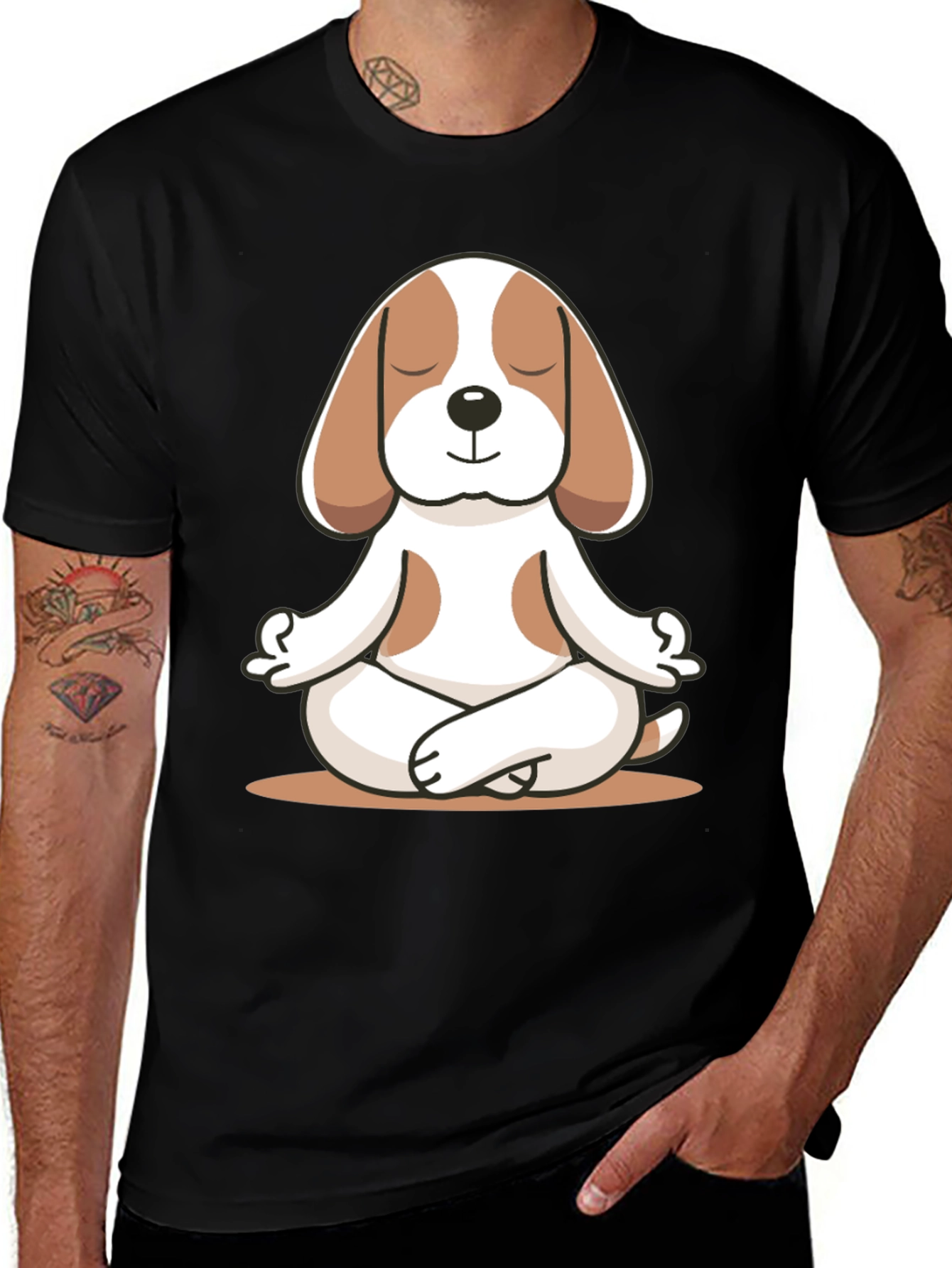 Meditating Dog Graphic Tee - Relaxed Fit