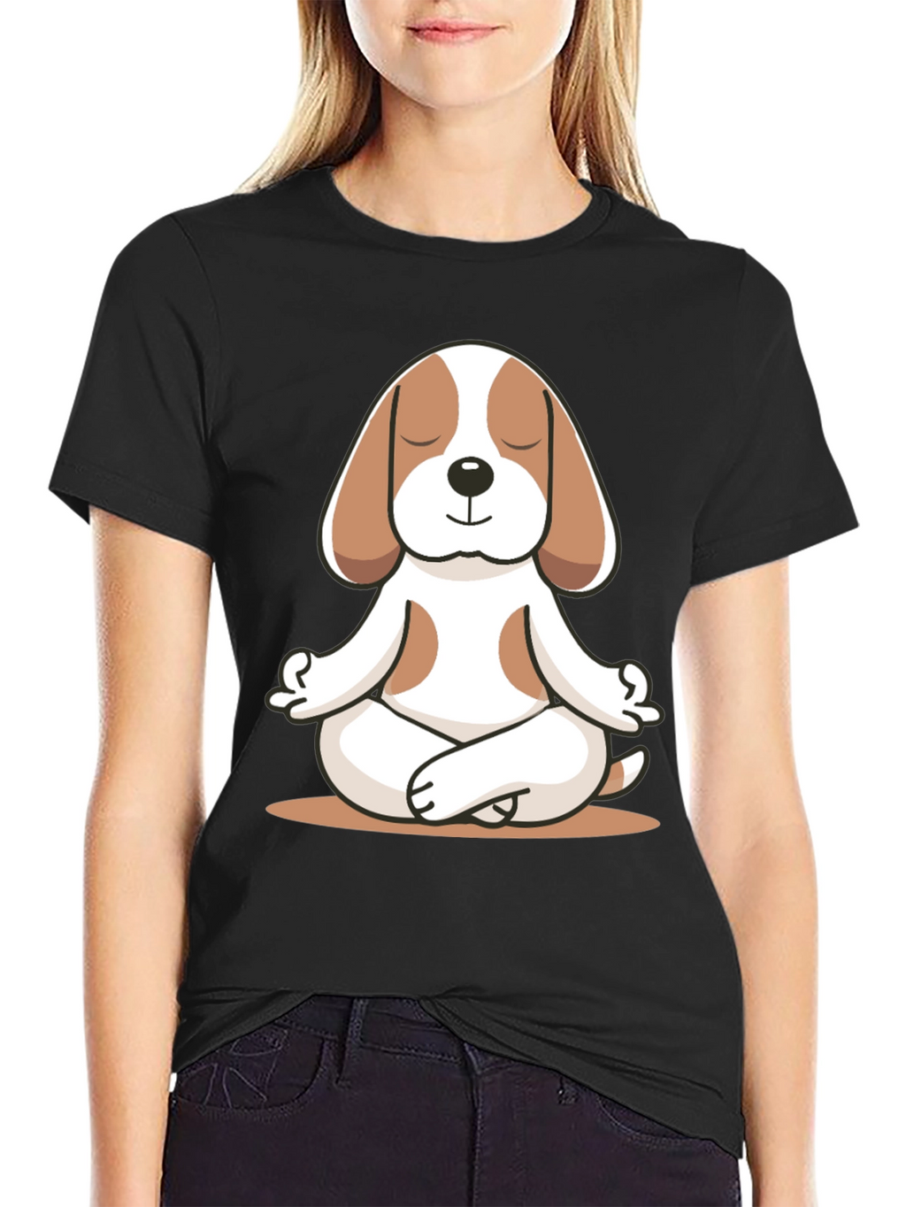 Meditating Dog Graphic Tee - Relaxed Fit