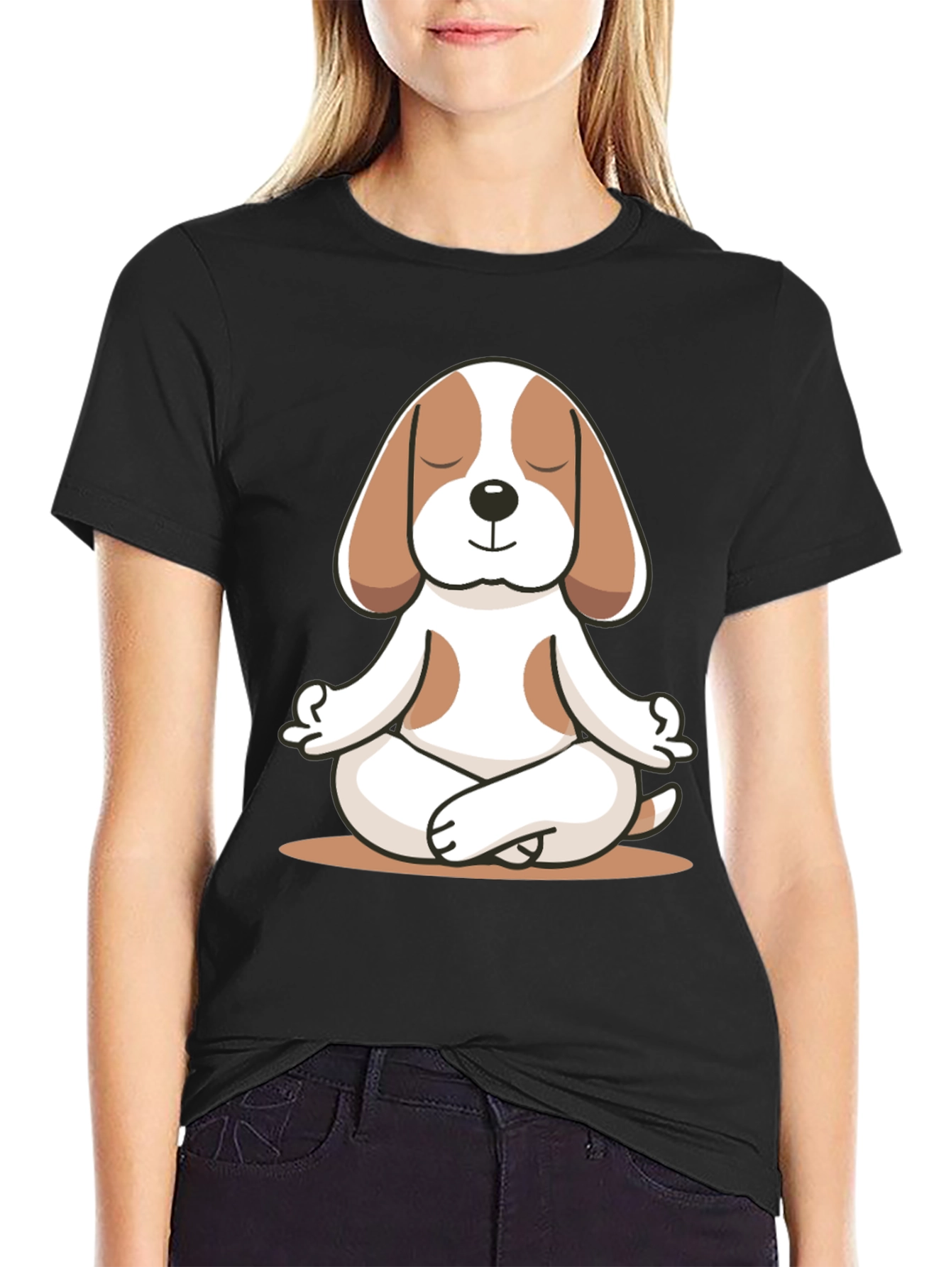Meditating Dog Graphic Tee - Relaxed Fit