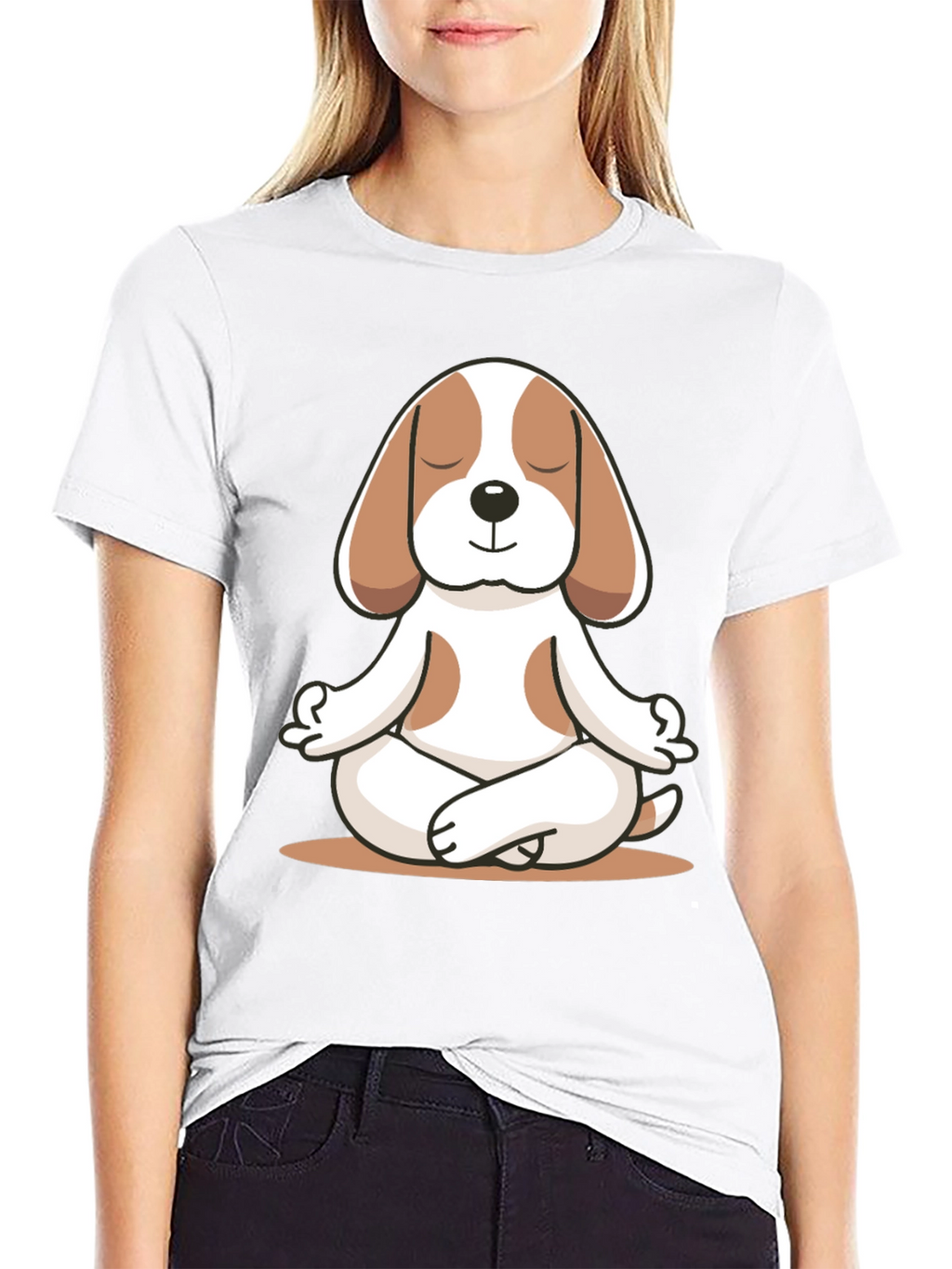 Meditating Dog Graphic Tee - Relaxed Fit