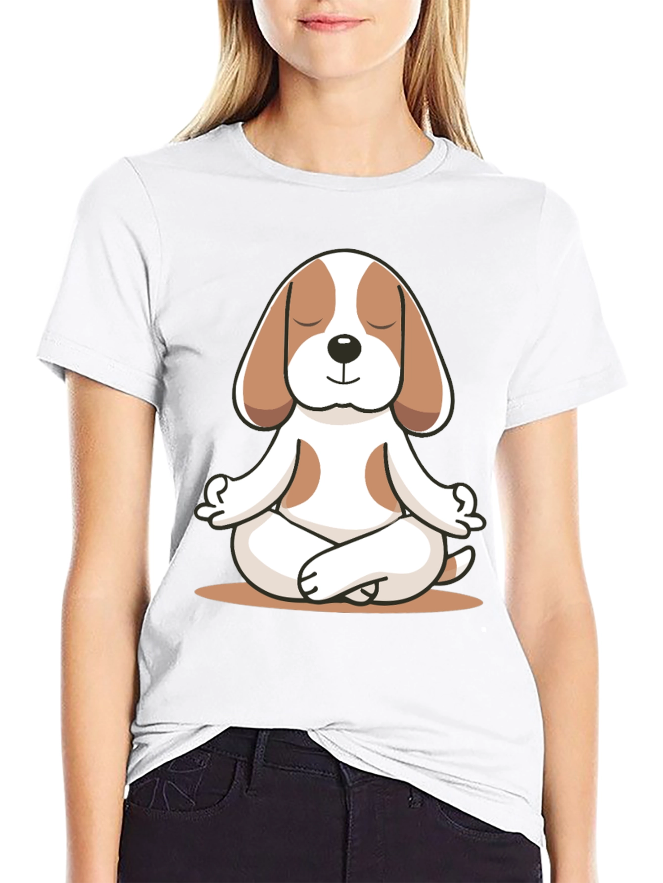 Meditating Dog Graphic Tee - Relaxed Fit