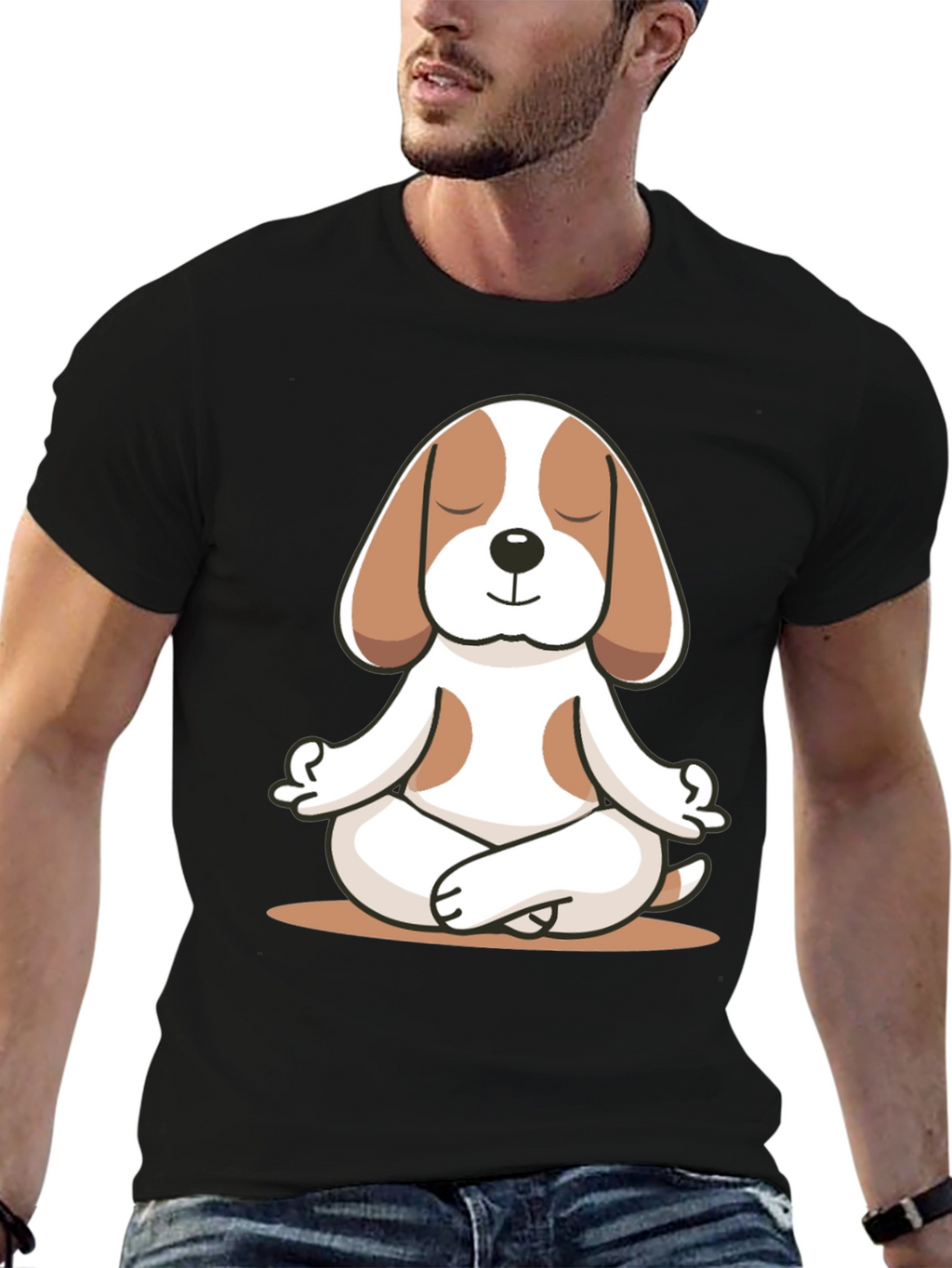 Meditating Dog Graphic Tee - Relaxed Fit