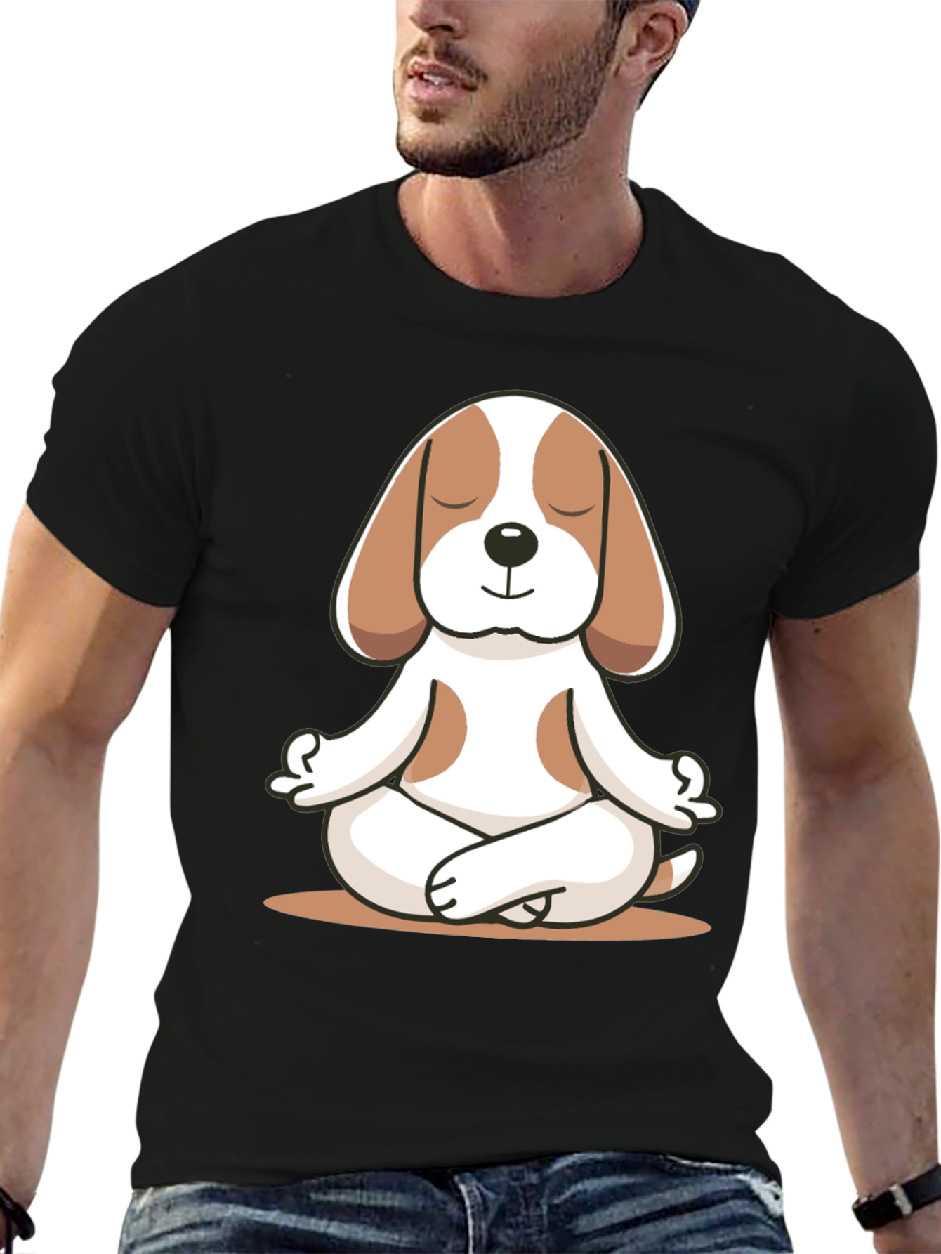 Meditating Dog Graphic Tee - Relaxed Fit