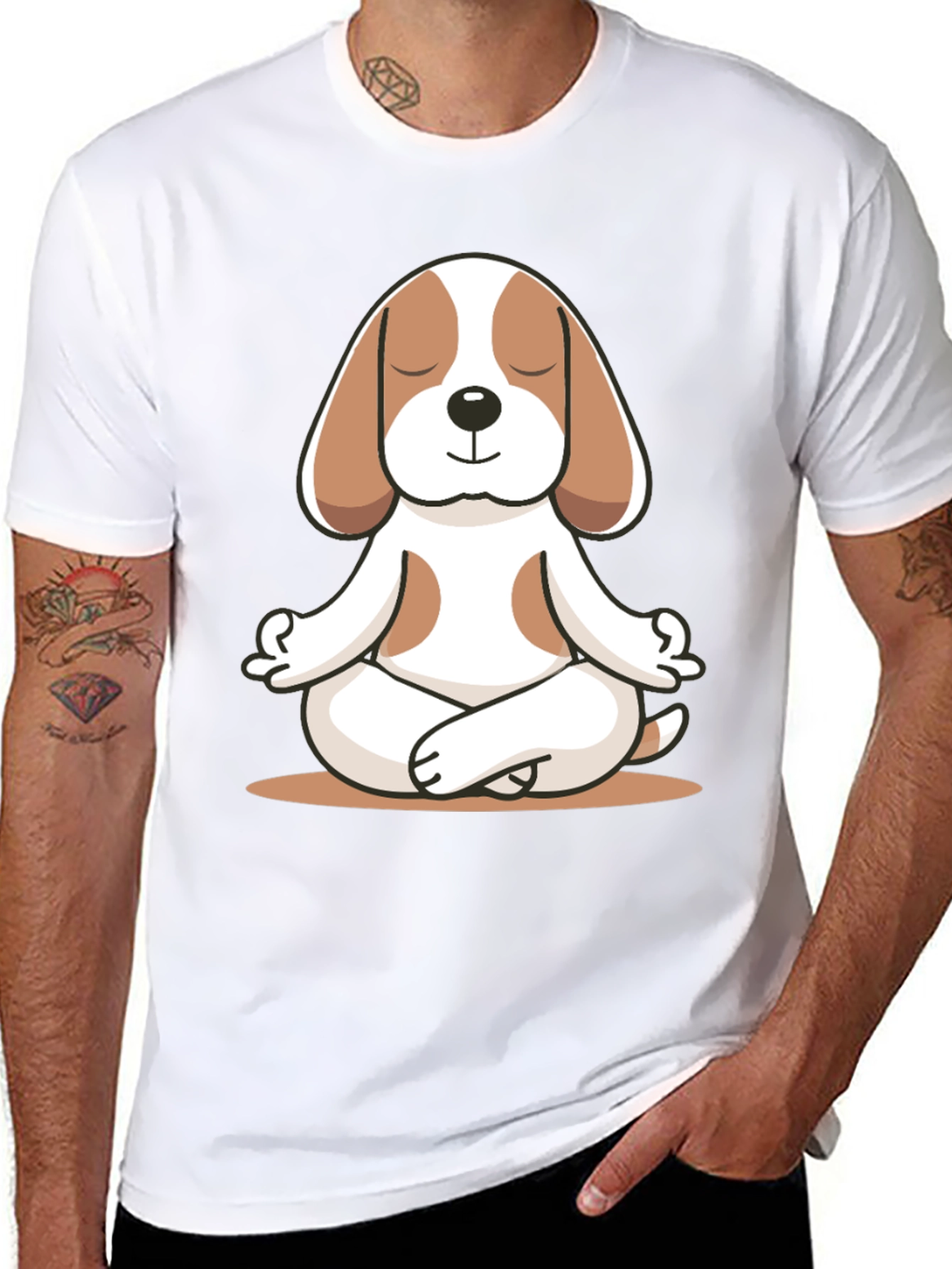 Meditating Dog Graphic Tee - Relaxed Fit