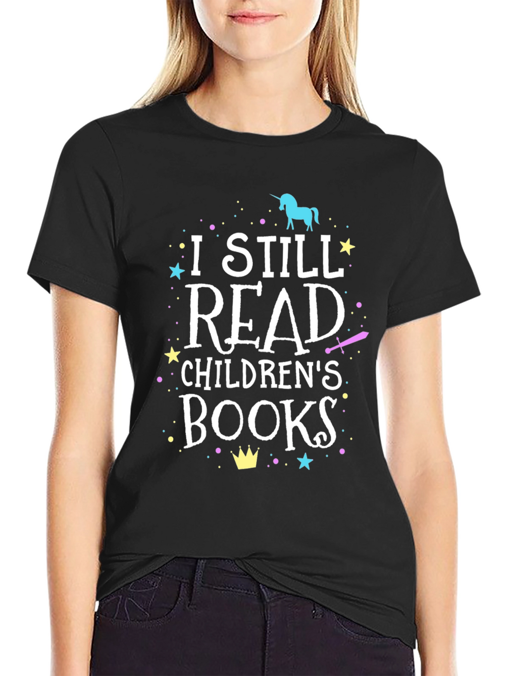 I Still Read Childrens Books Black T-Shirt
