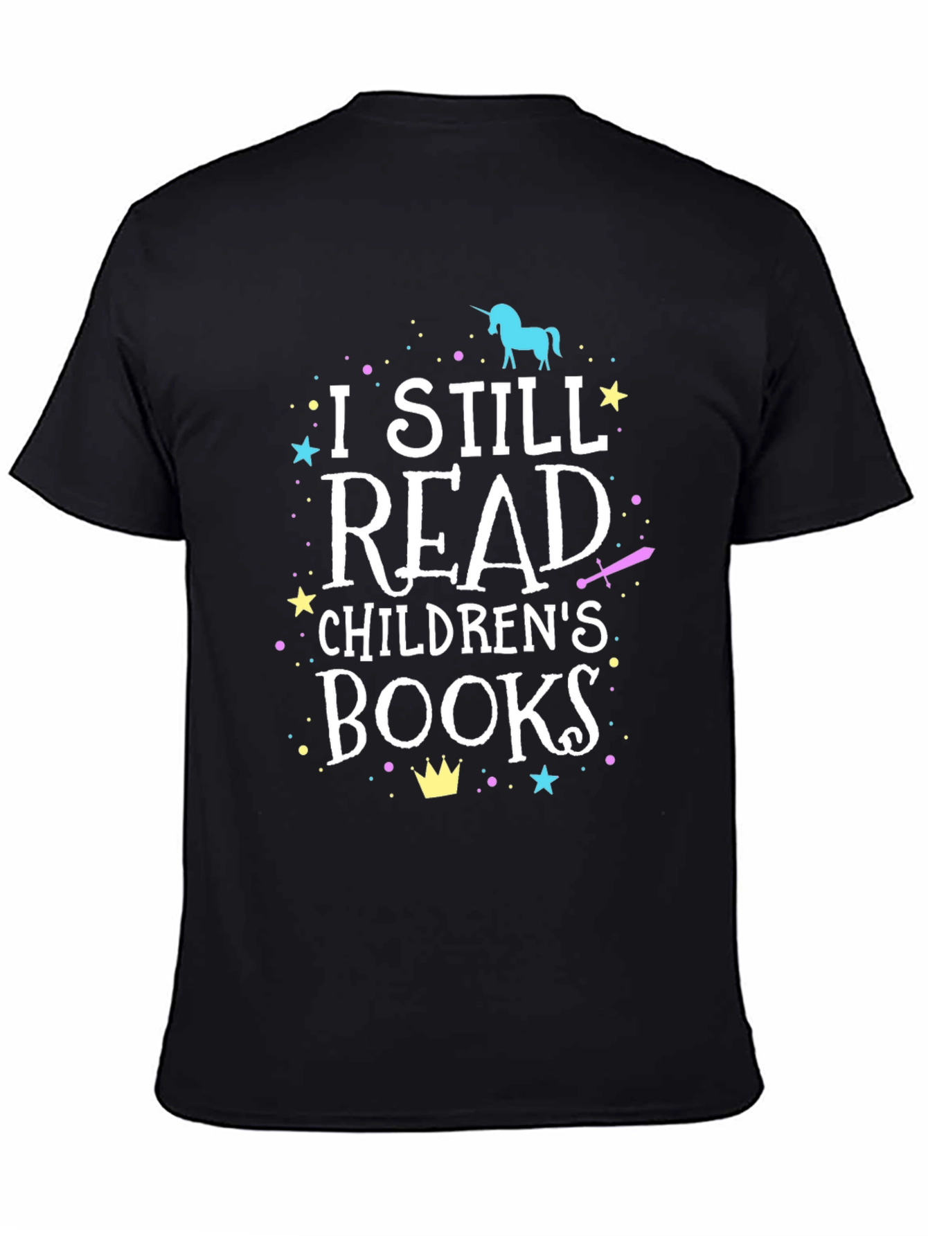 I Still Read Childrens Books Black T-Shirt