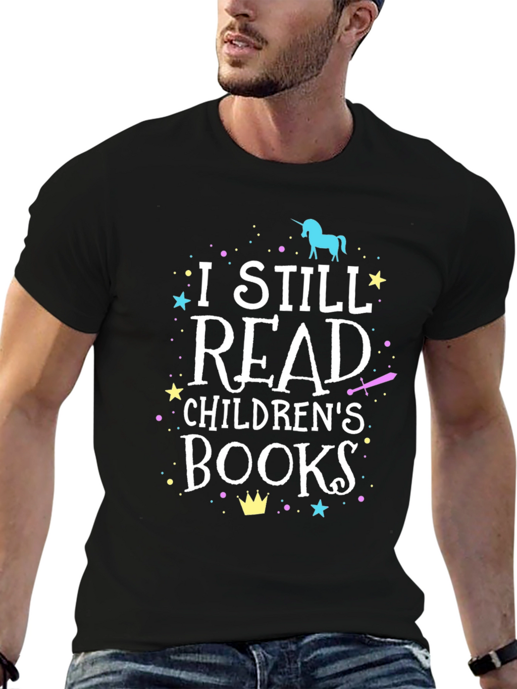 I Still Read Childrens Books Black T-Shirt