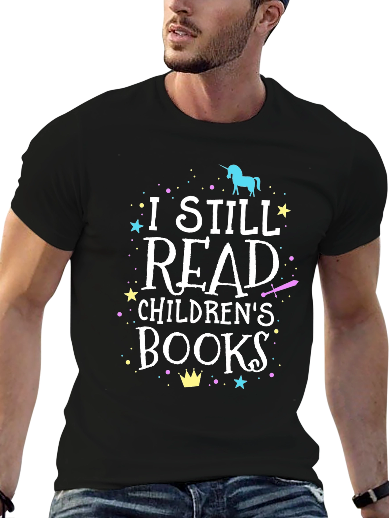 I Still Read Childrens Books Black T-Shirt