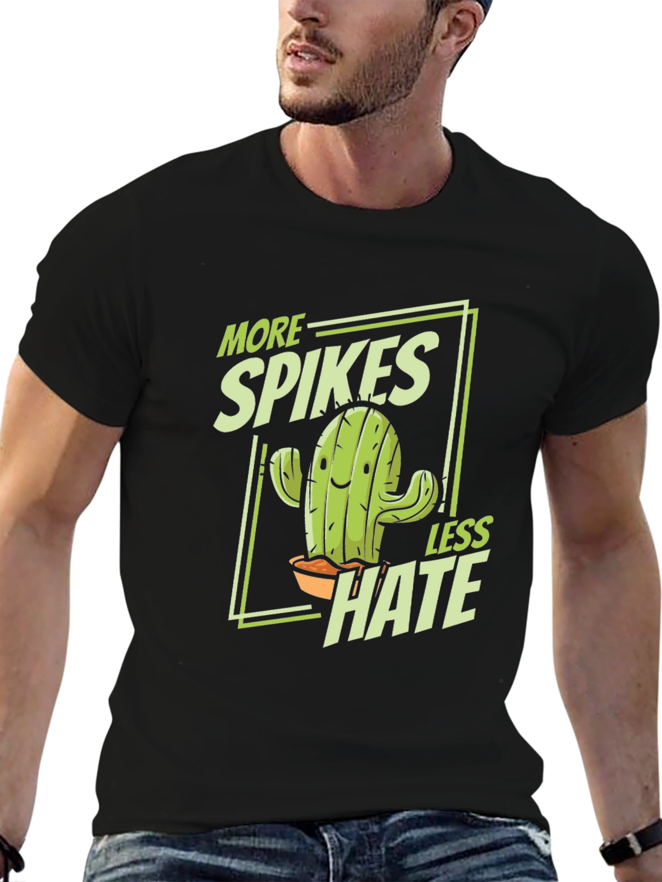 More Spikes Less Hate Black Graphic Tee