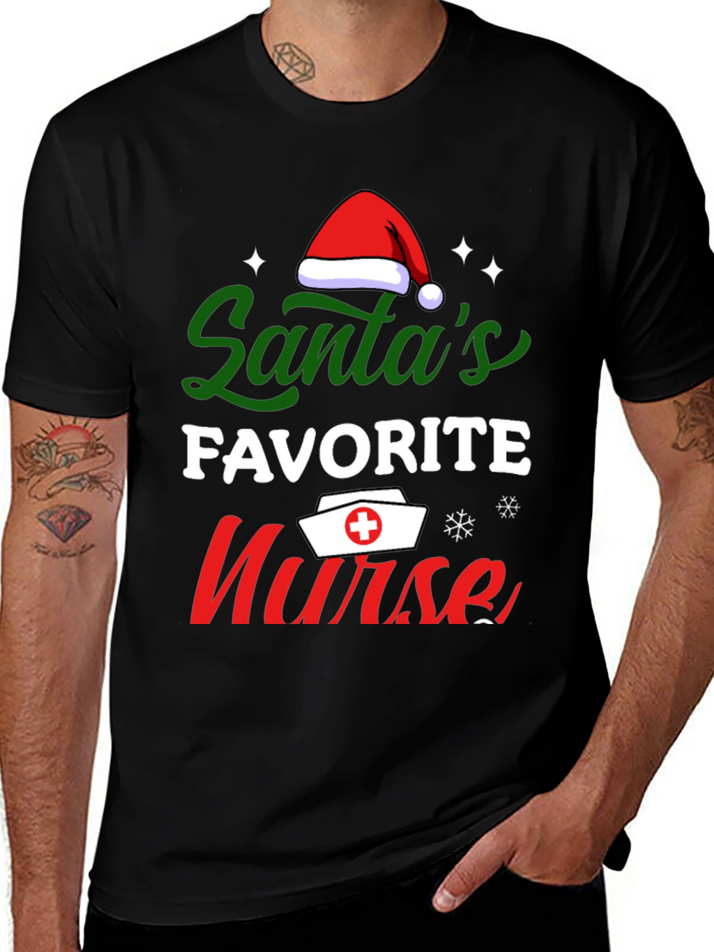 Santas Favorite Nurse T-Shirt Christmas Tee