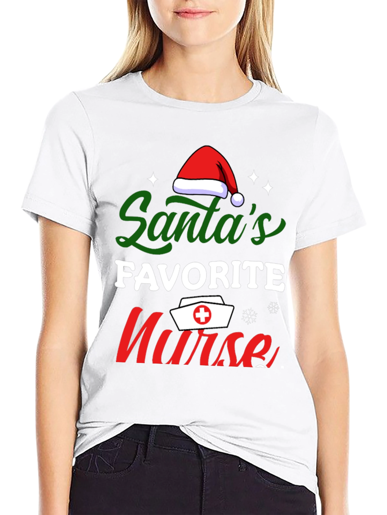 Santas Favorite Nurse T-Shirt Christmas Tee