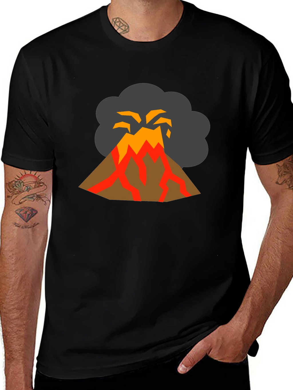 Volcano Graphic T-Shirt - Lava Explosion Tee