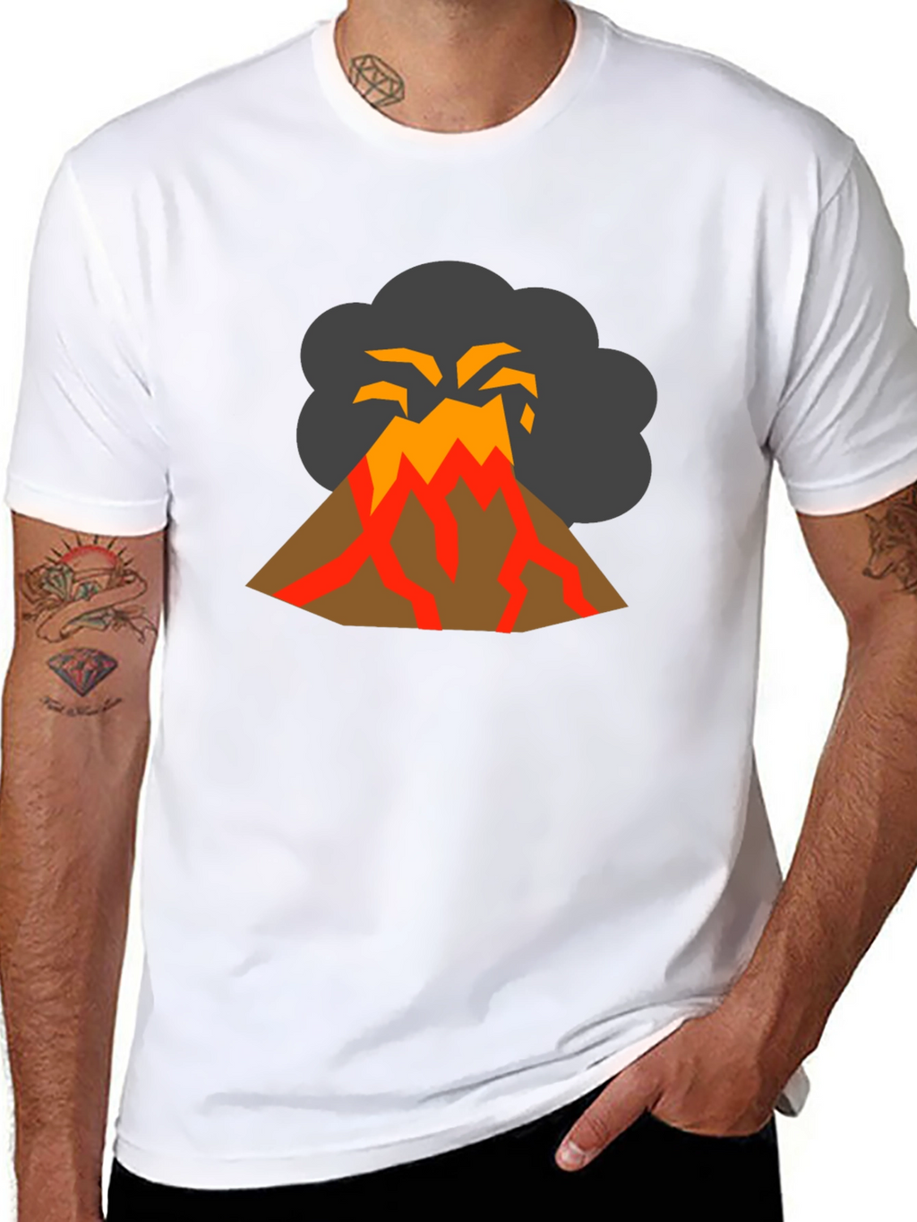 Volcano Graphic T-Shirt - Lava Explosion Tee