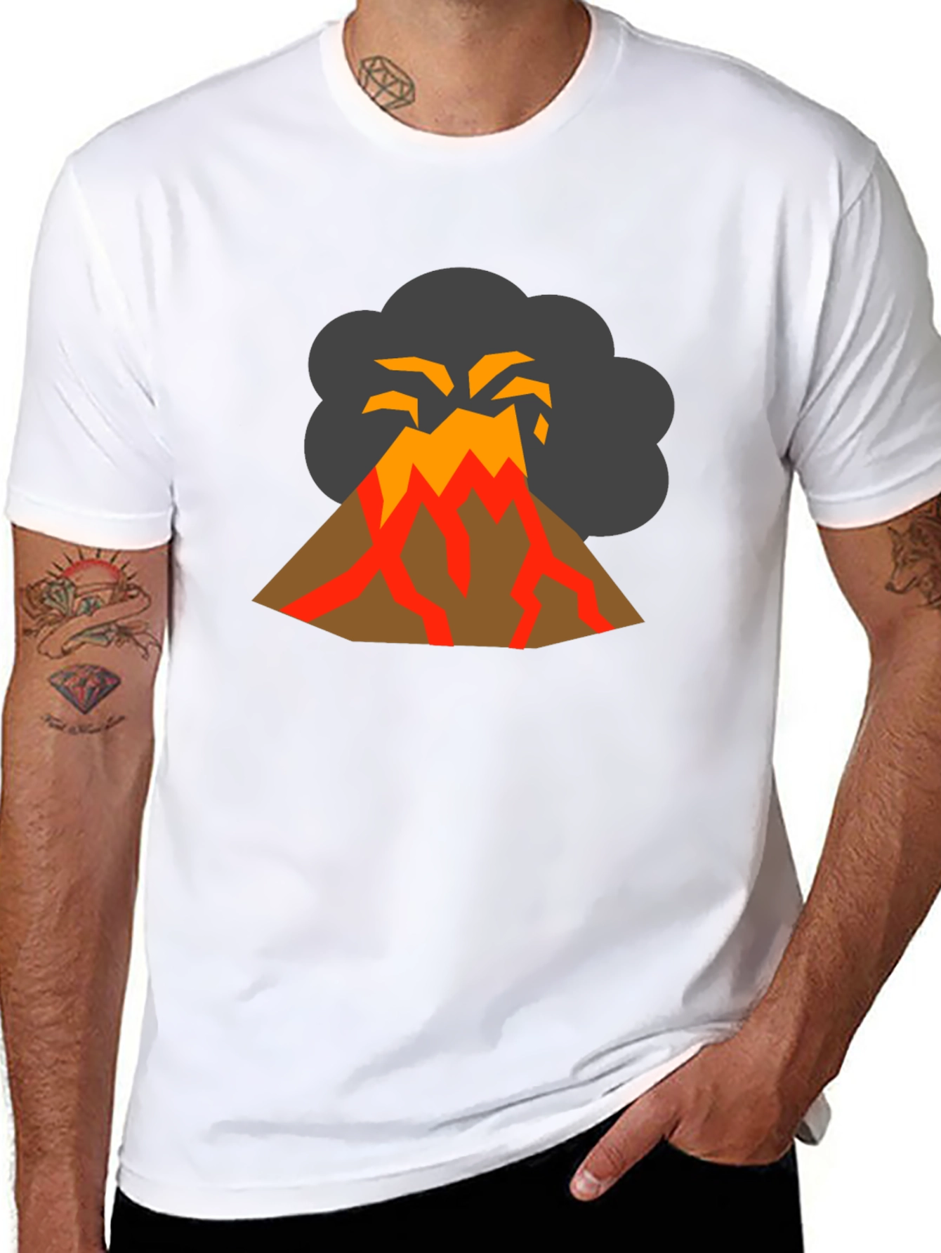 Volcano Graphic T-Shirt - Lava Explosion Tee