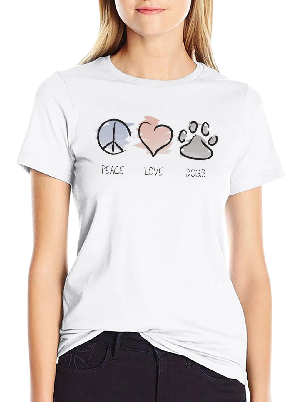 Peace Love Paws Black Graphic Tee