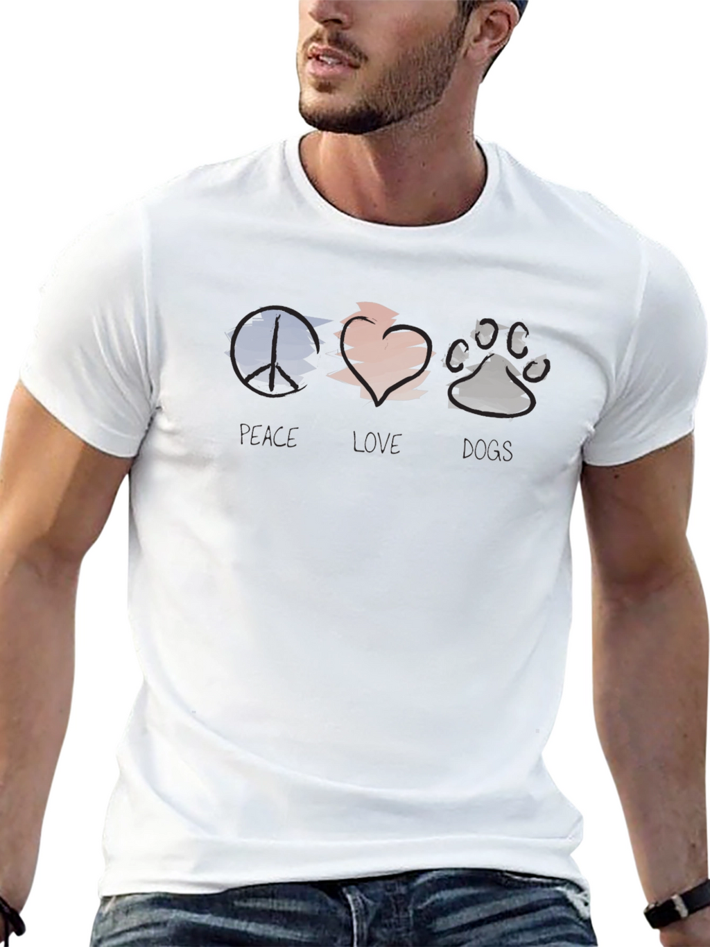 Peace Love Paws Black Graphic Tee