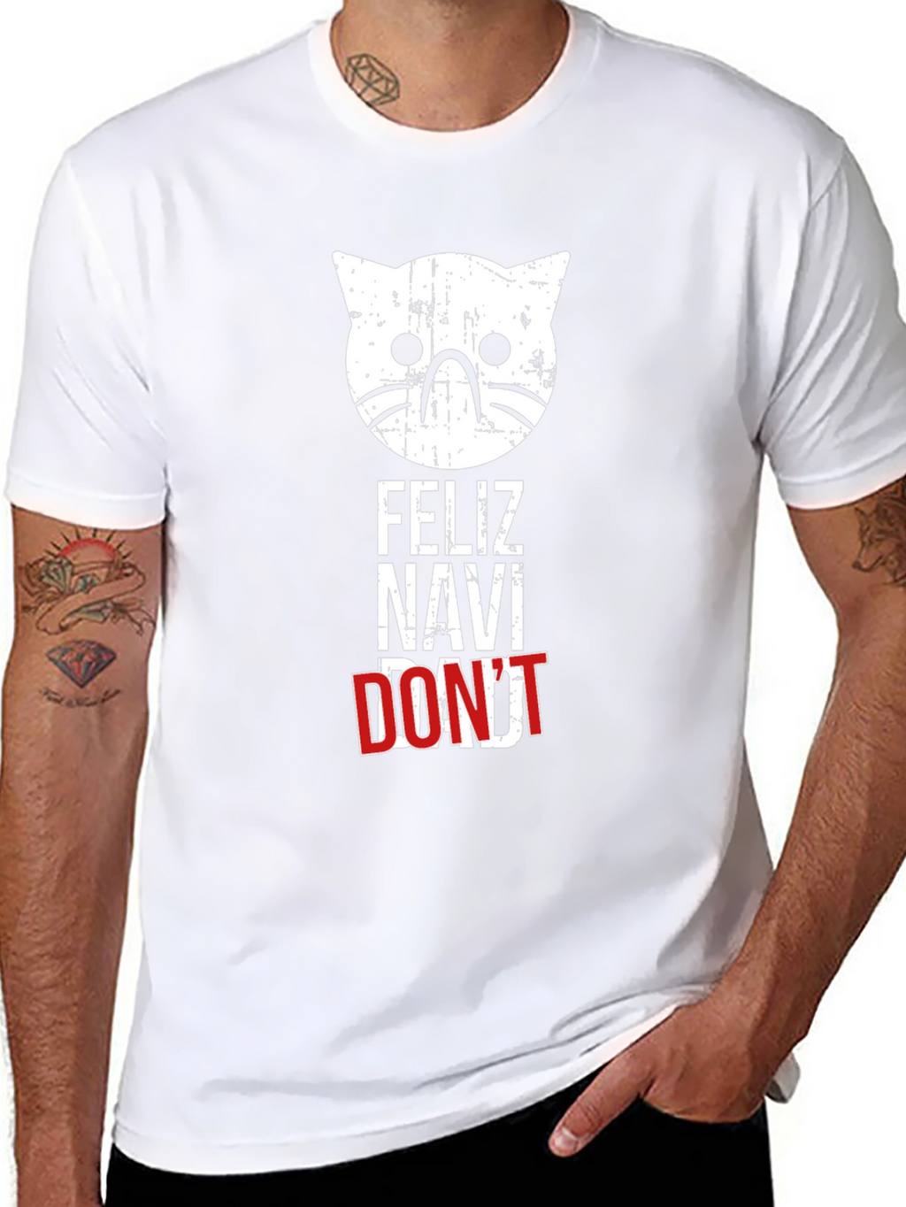 Feliz Navi Dont Cat T-Shirt - Holiday Humor