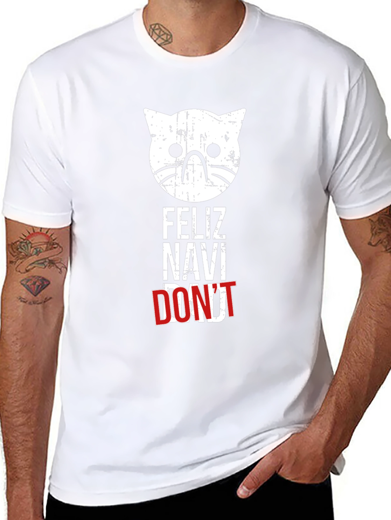 Feliz Navi Dont Cat T-Shirt - Holiday Humor