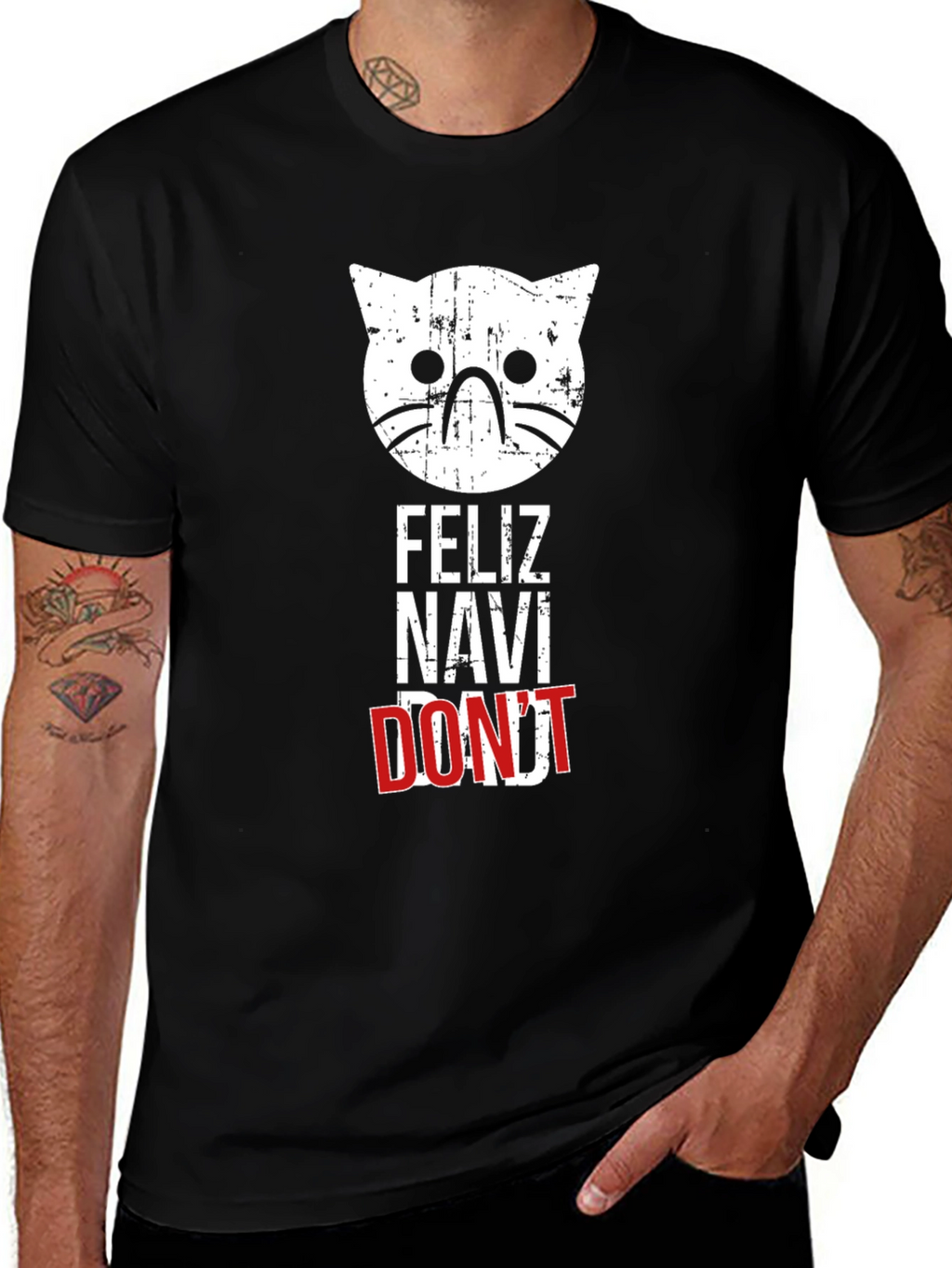 Feliz Navi Dont Cat T-Shirt - Holiday Humor