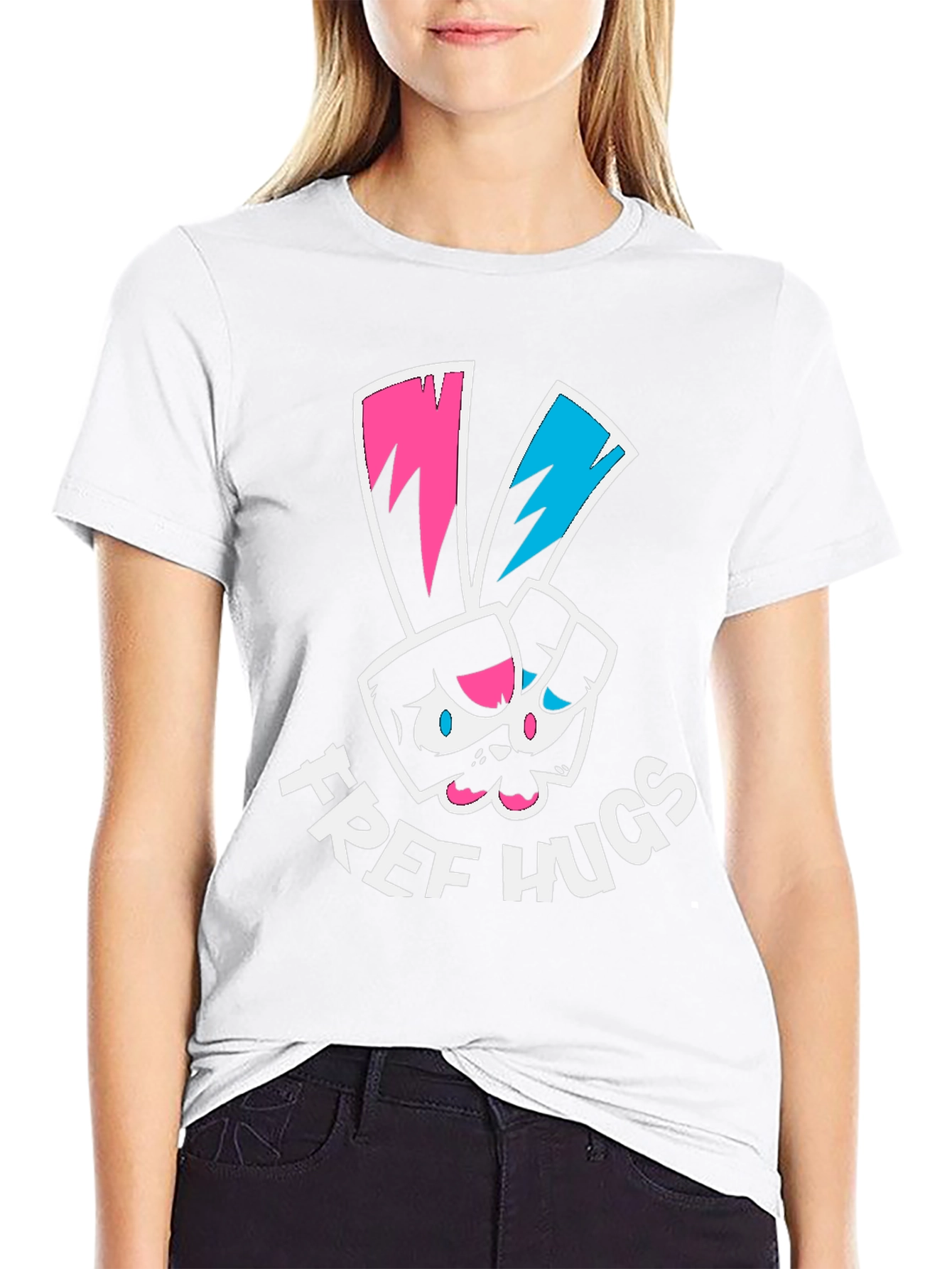 Free Hugs Graphic Tee - Black Cotton T-Shirt