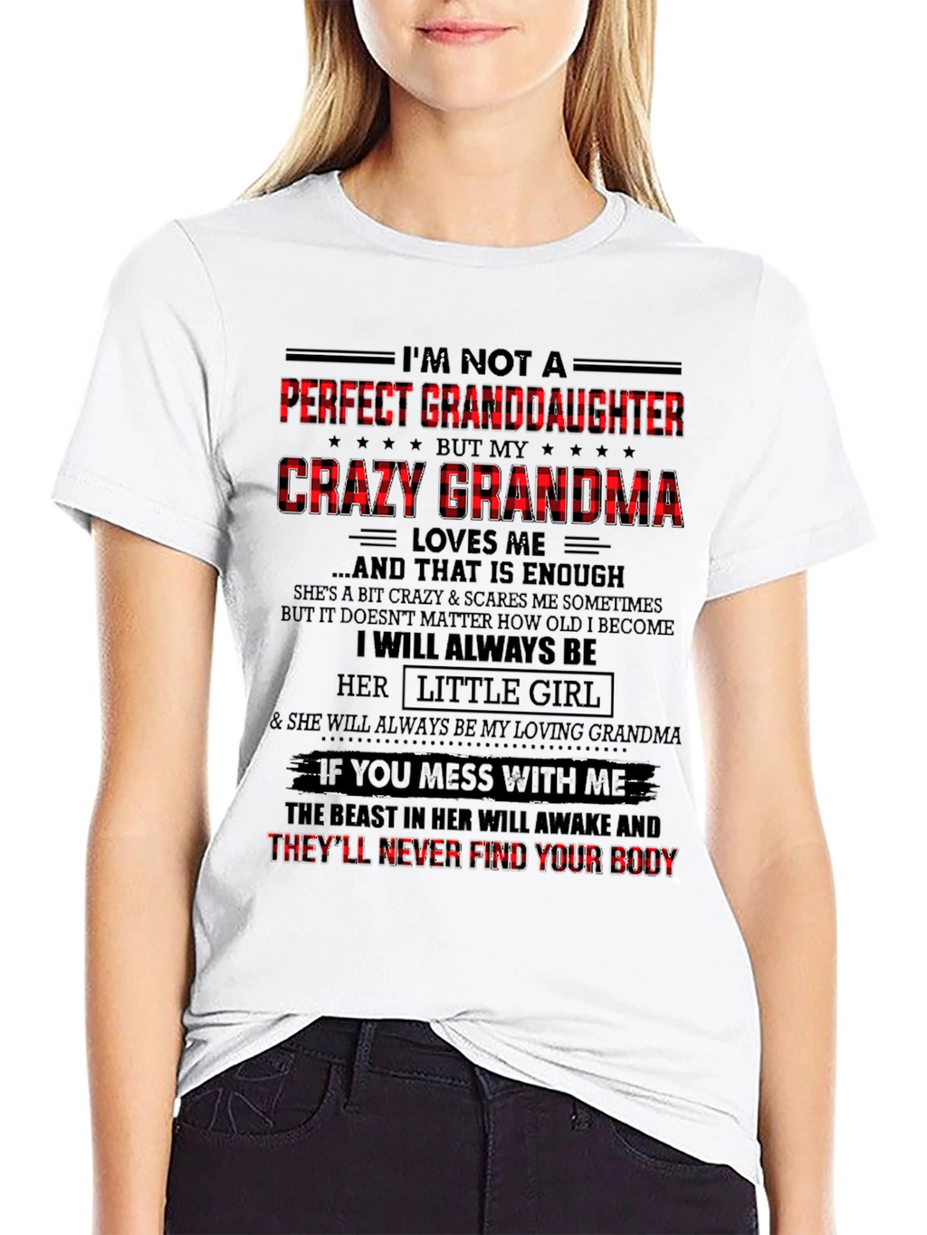 Crazy Grandmas Granddaughter Black Graphic Tee