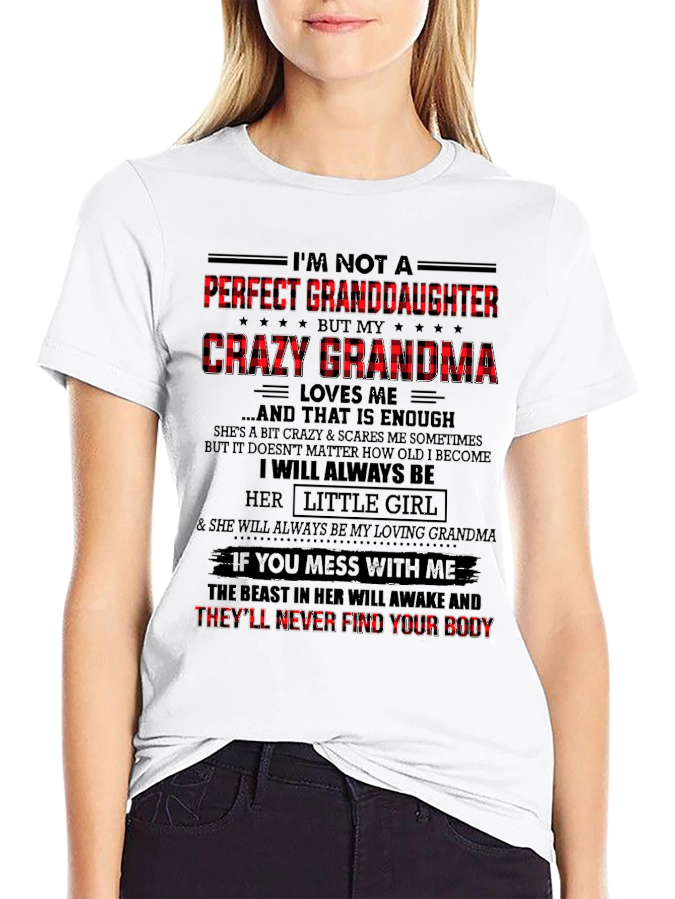 Crazy Grandmas Granddaughter Black Graphic Tee