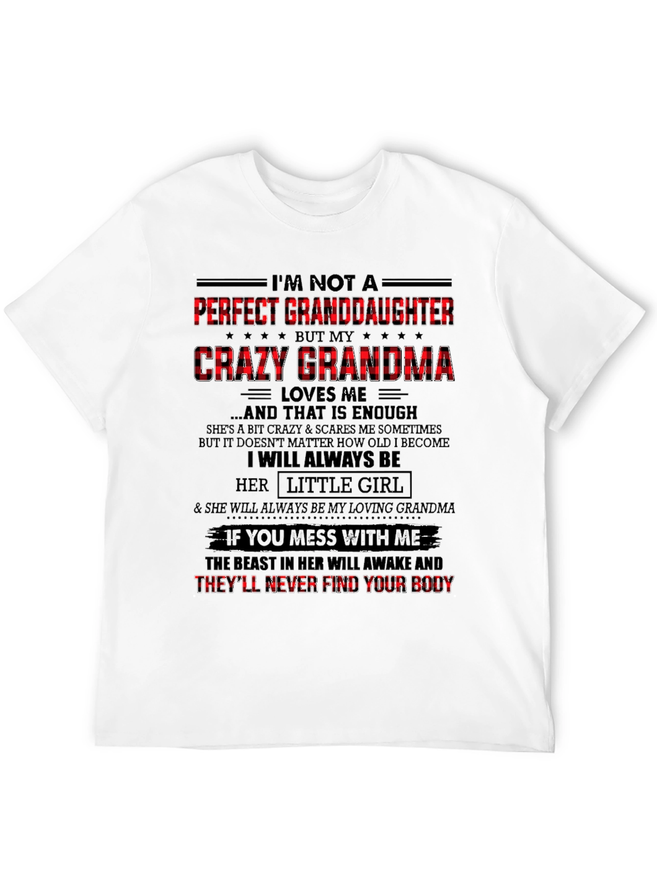 Crazy Grandmas Granddaughter Black Graphic Tee