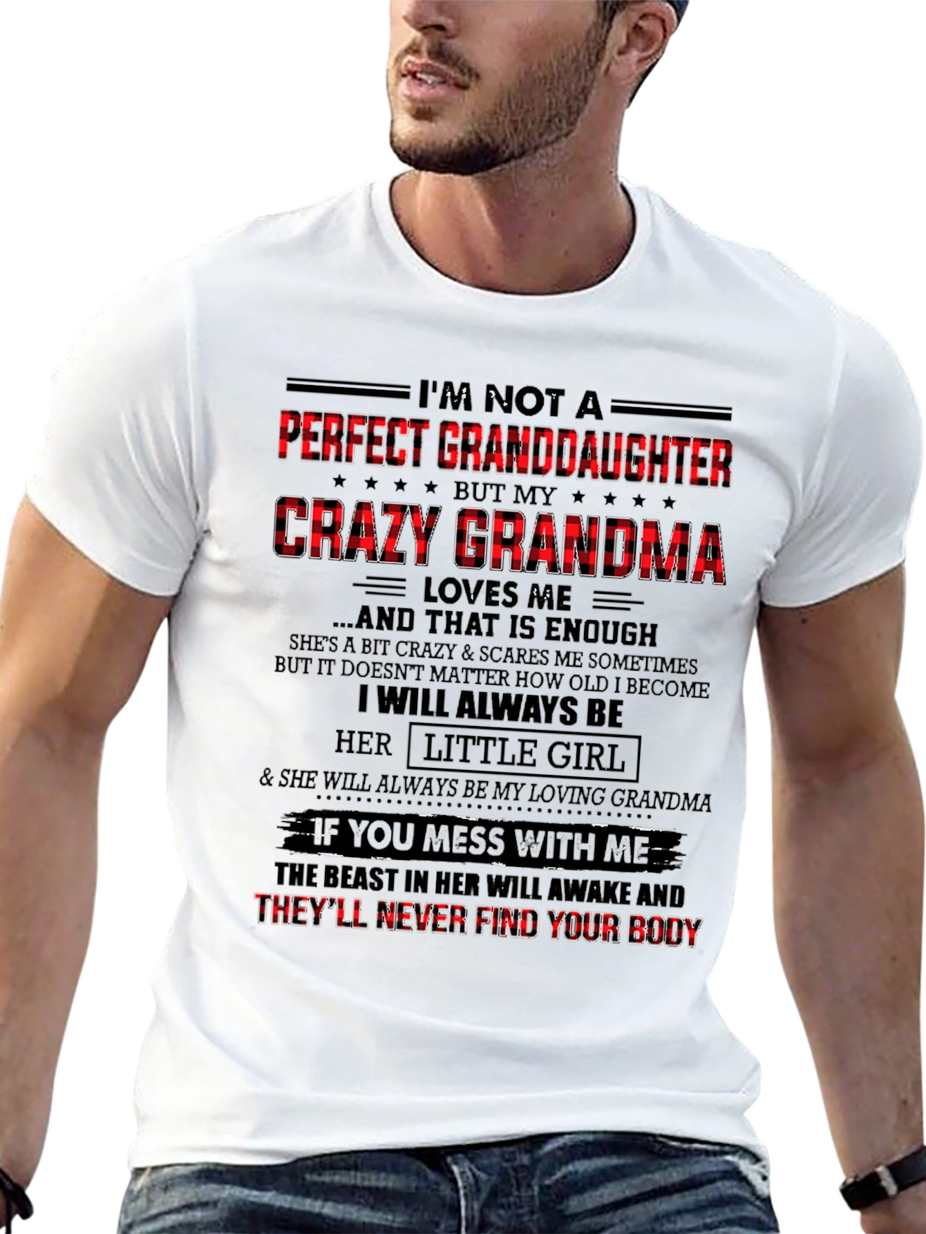 Crazy Grandmas Granddaughter Black Graphic Tee