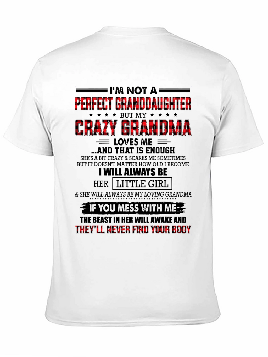 Crazy Grandmas Granddaughter Black Graphic Tee