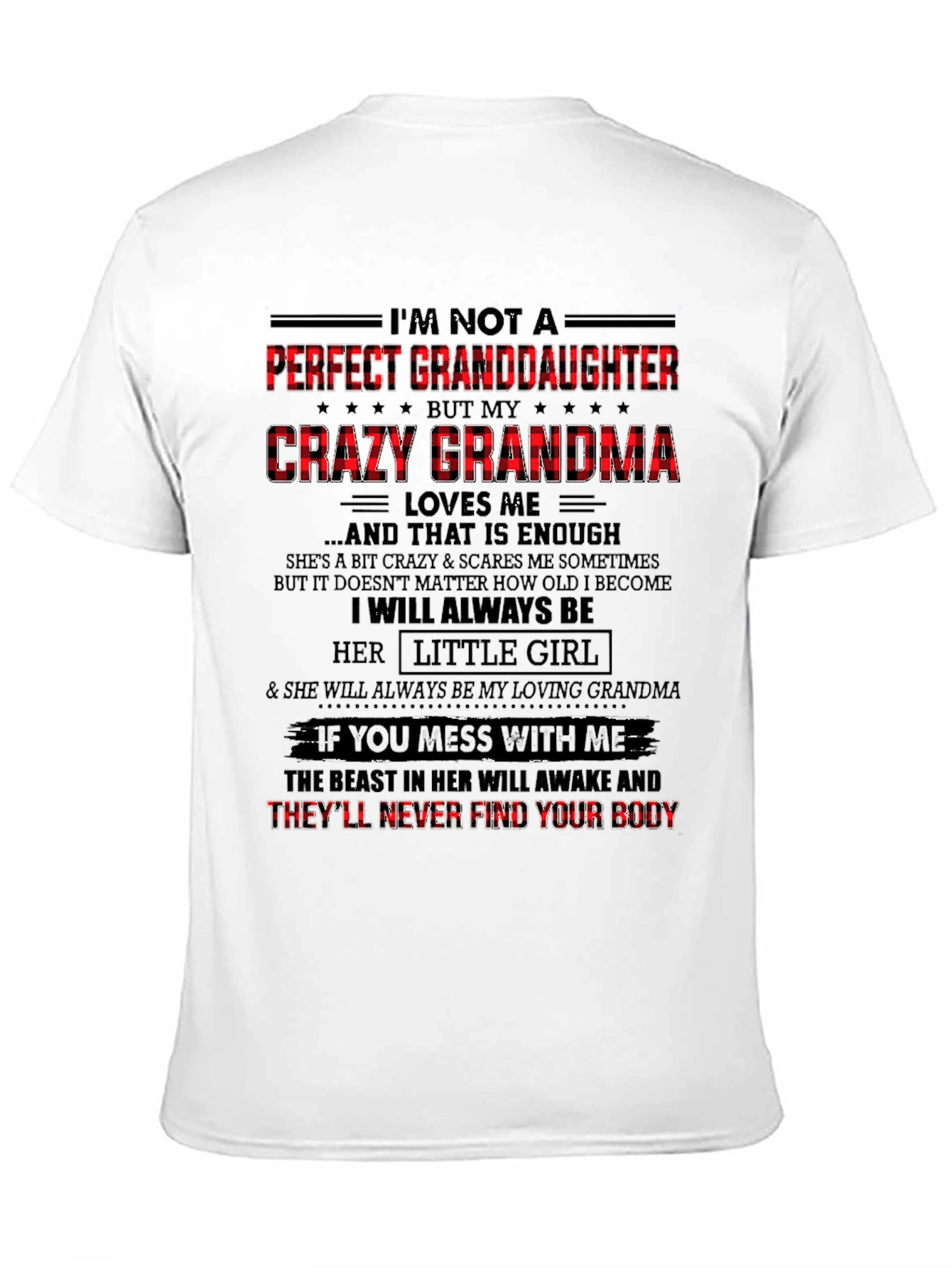 Crazy Grandmas Granddaughter Black Graphic Tee