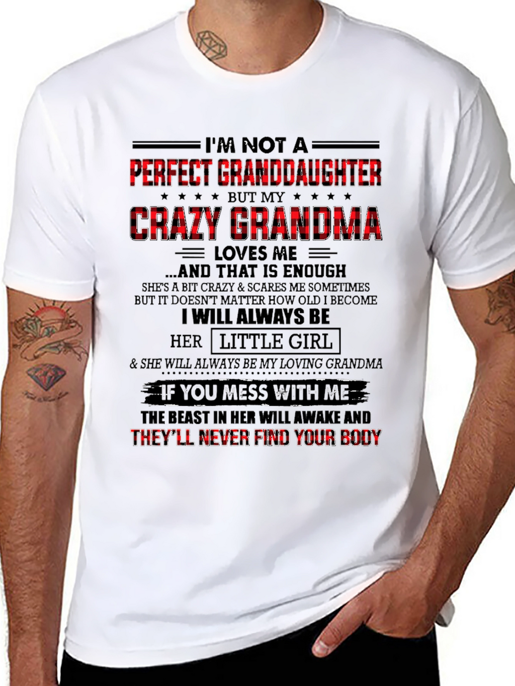 Crazy Grandmas Granddaughter Black Graphic Tee