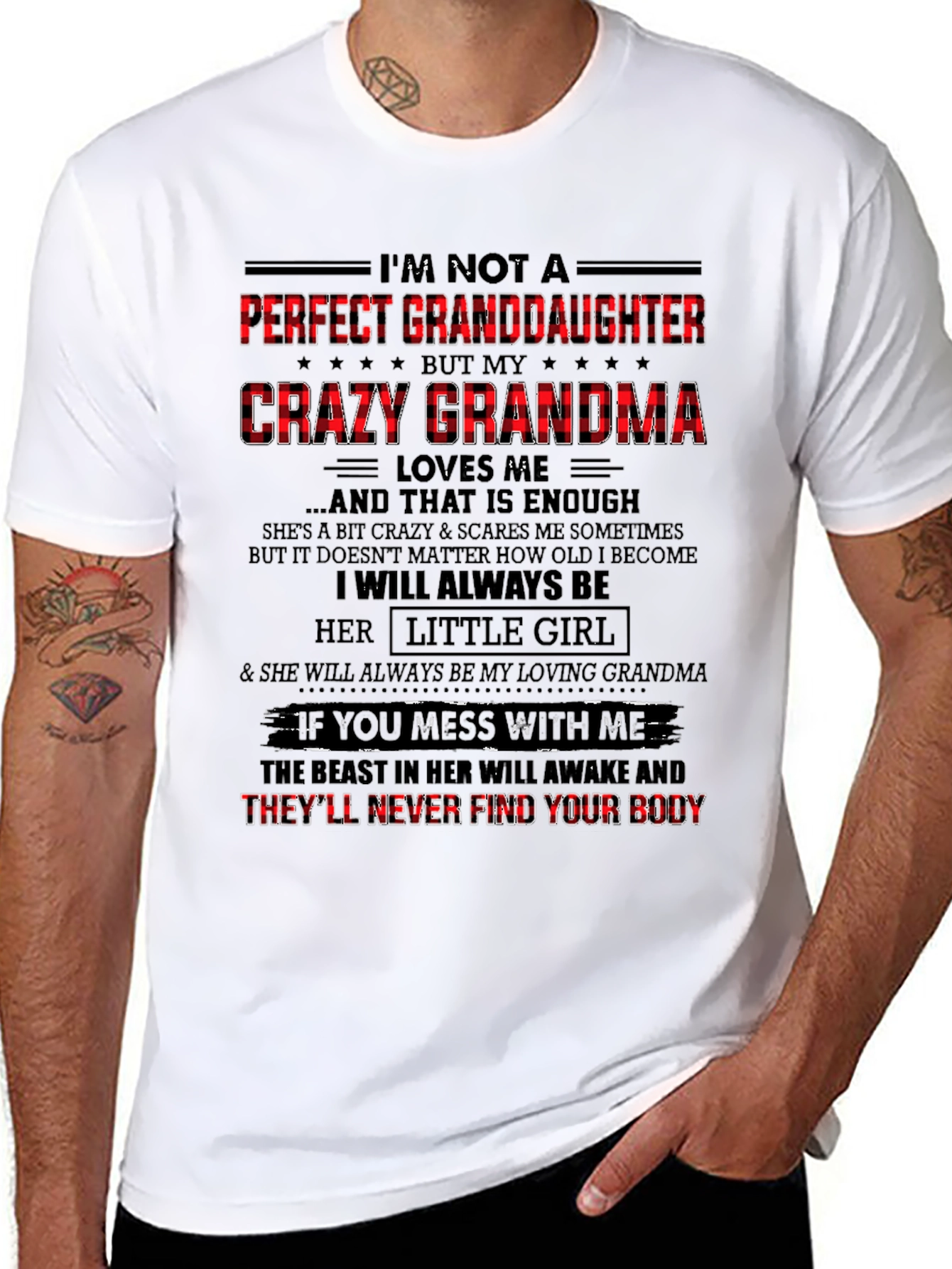 Crazy Grandmas Granddaughter Black Graphic Tee