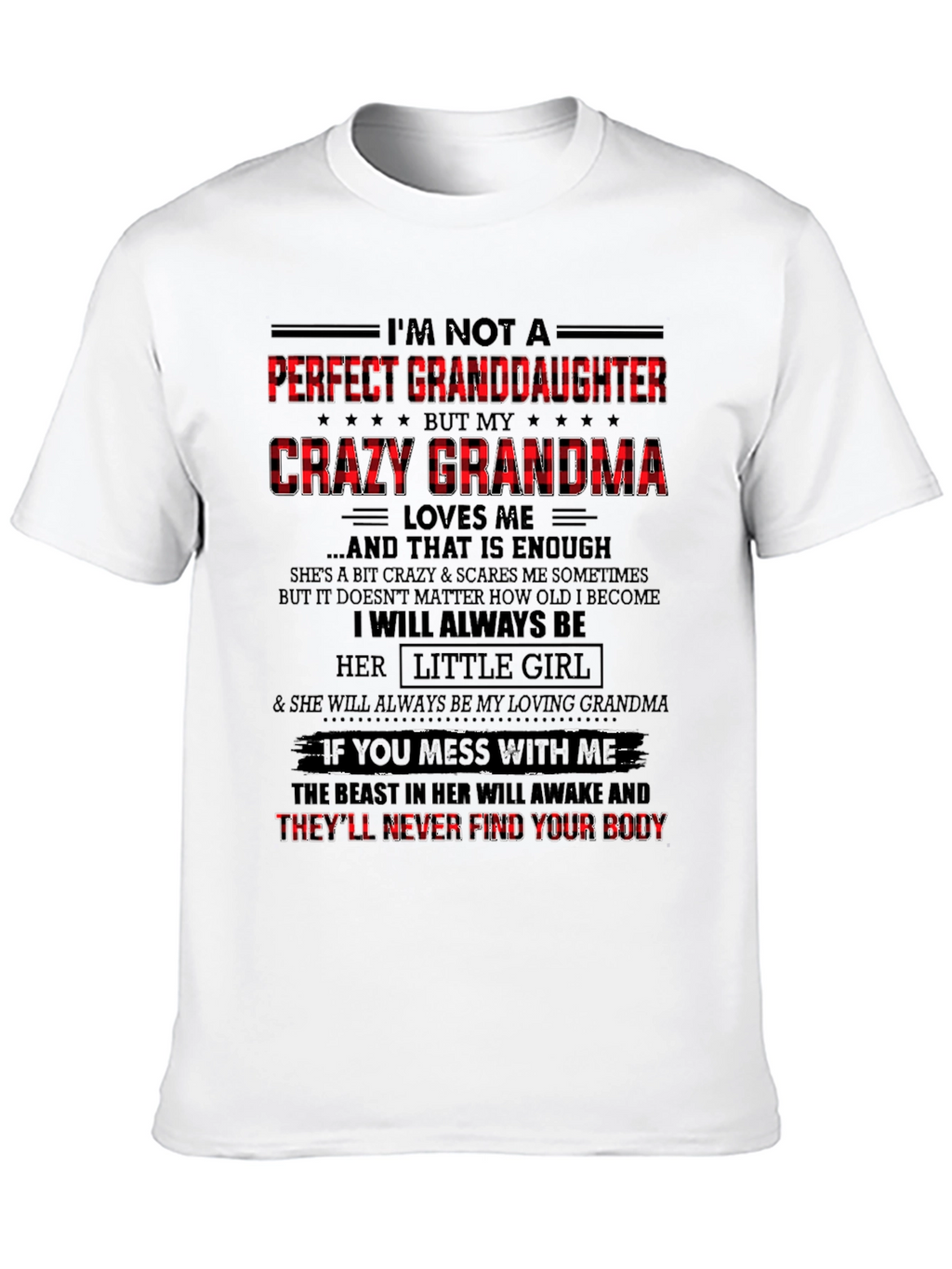 Crazy Grandmas Granddaughter Black Graphic Tee
