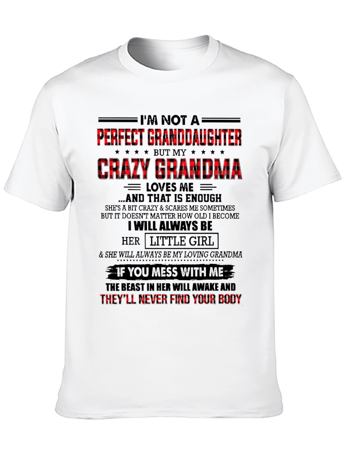 Crazy Grandmas Granddaughter Black Graphic Tee