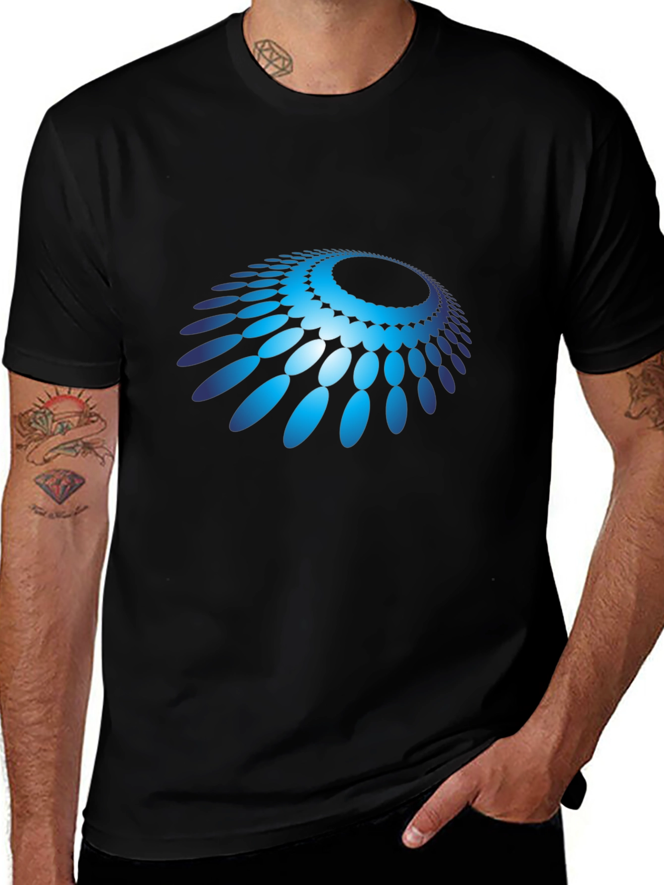 Abstract Pattern Graphic Tee - Modern Design Soft Comfort