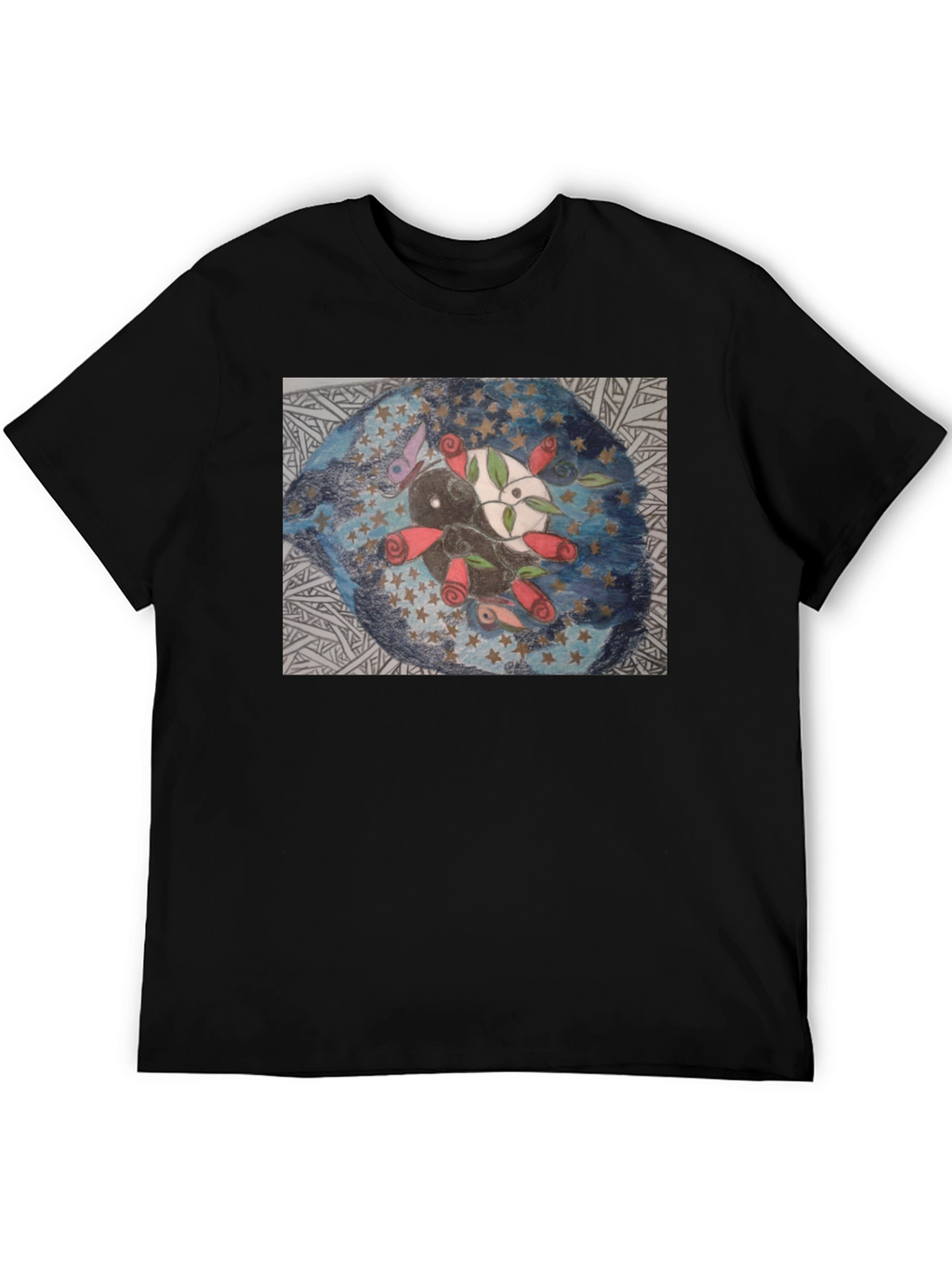 Yin Yang Roses Graphic Tee