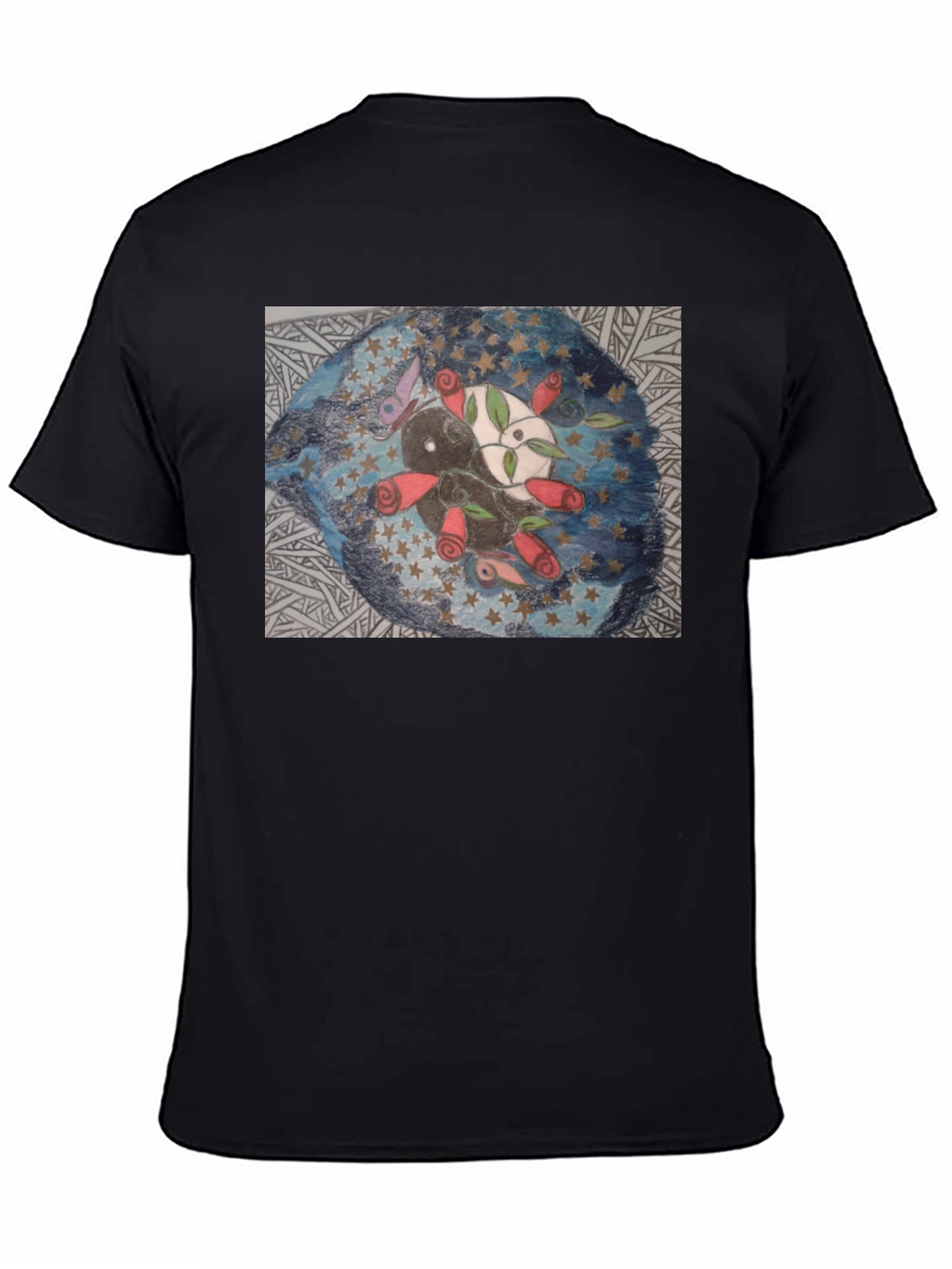 Yin Yang Roses Graphic Tee