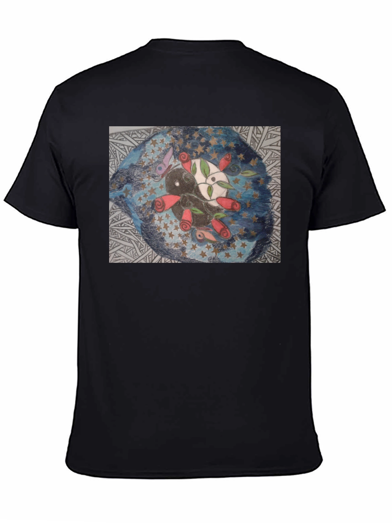 Yin Yang Roses Graphic Tee