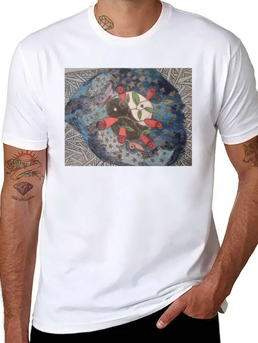 Yin Yang Roses Graphic Tee