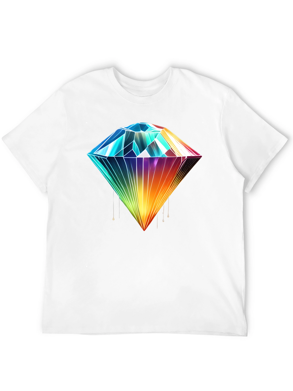 Rainbow Diamond Graphic T-Shirt - Stylish Mens Tee