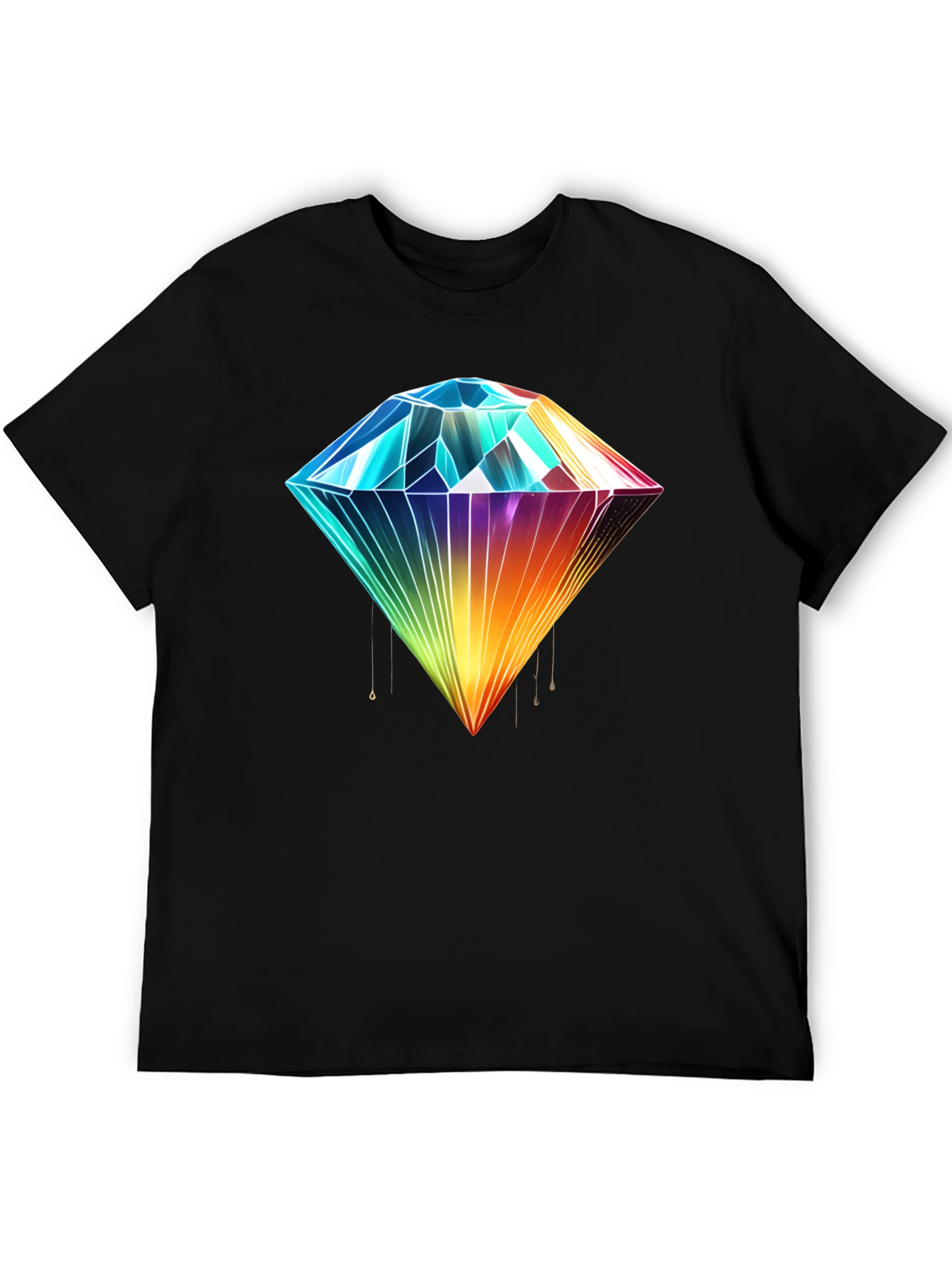Rainbow Diamond Graphic T-Shirt - Stylish Mens Tee