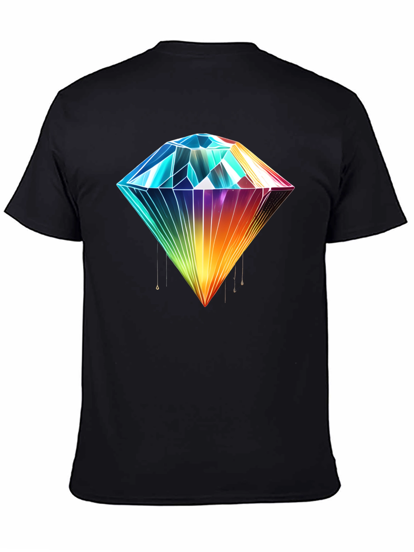 Rainbow Diamond Graphic T-Shirt - Stylish Mens Tee
