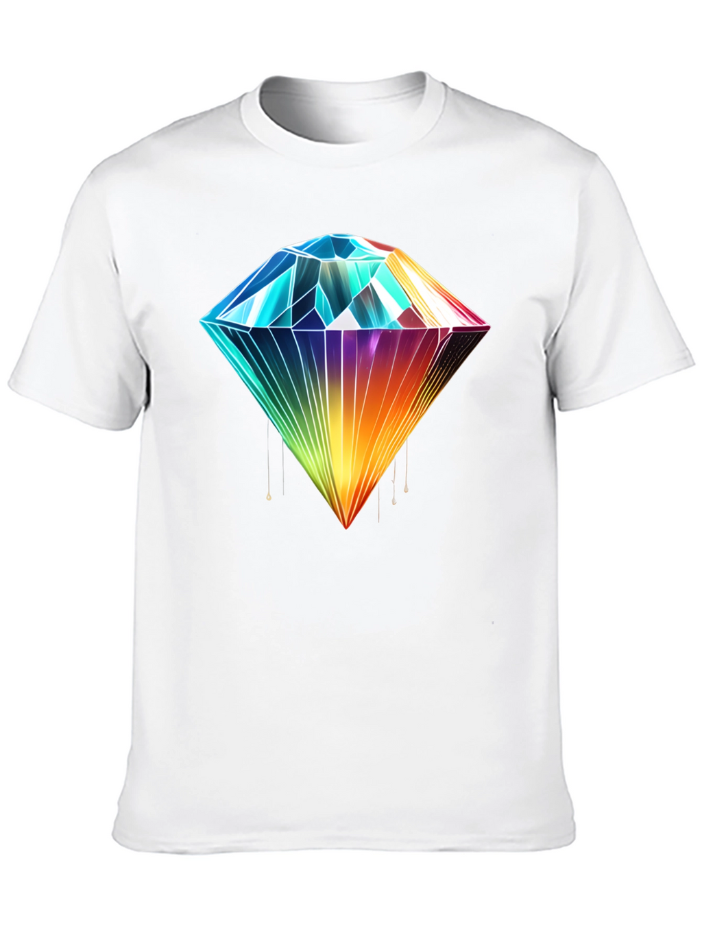 Rainbow Diamond Graphic T-Shirt - Stylish Mens Tee