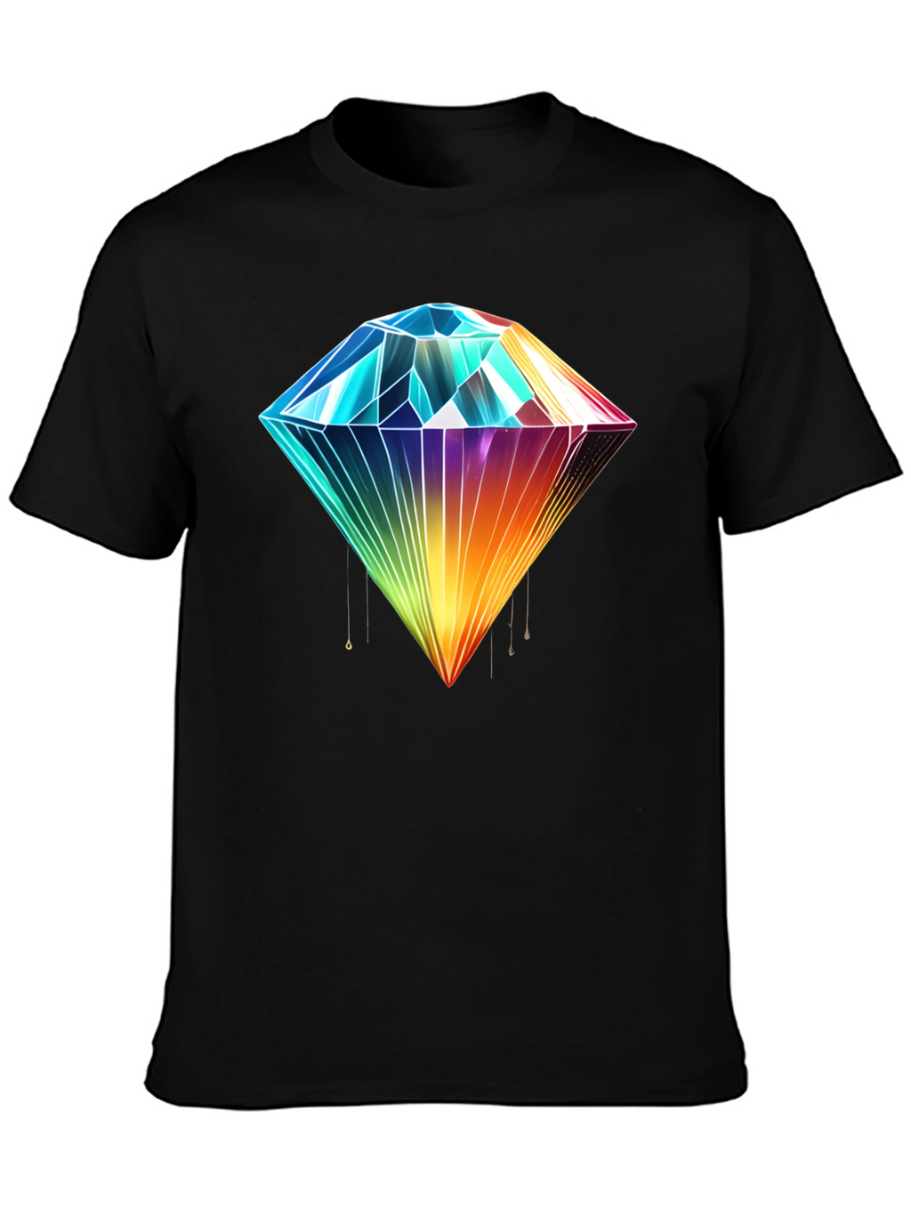 Rainbow Diamond Graphic T-Shirt - Stylish Mens Tee