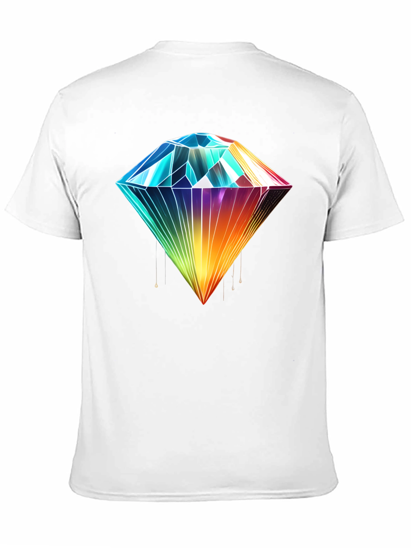 Rainbow Diamond Graphic T-Shirt - Stylish Mens Tee